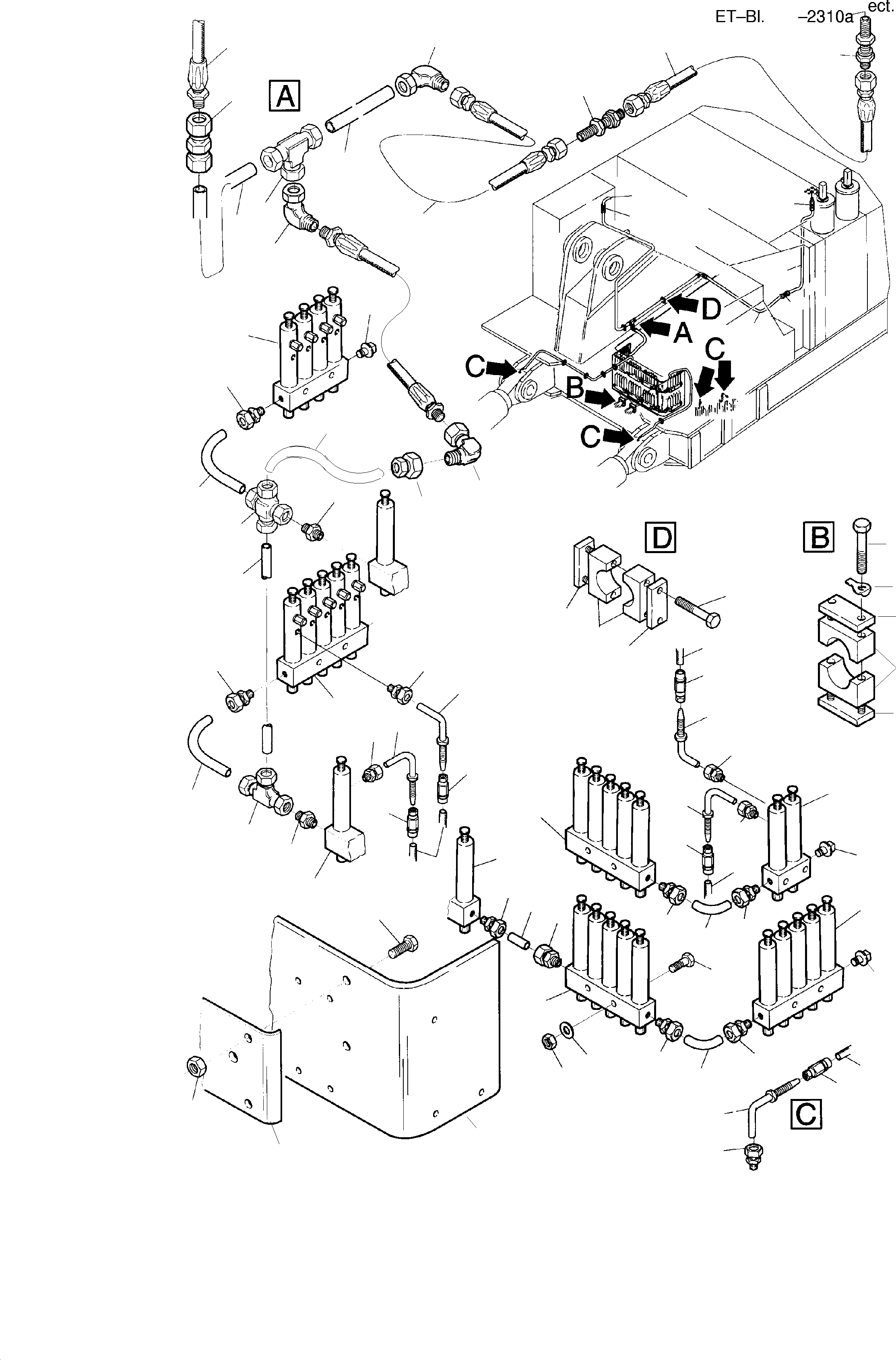 Komatsu parts book diagram for H455S S/N 15005: PIPES - METERING VALVES