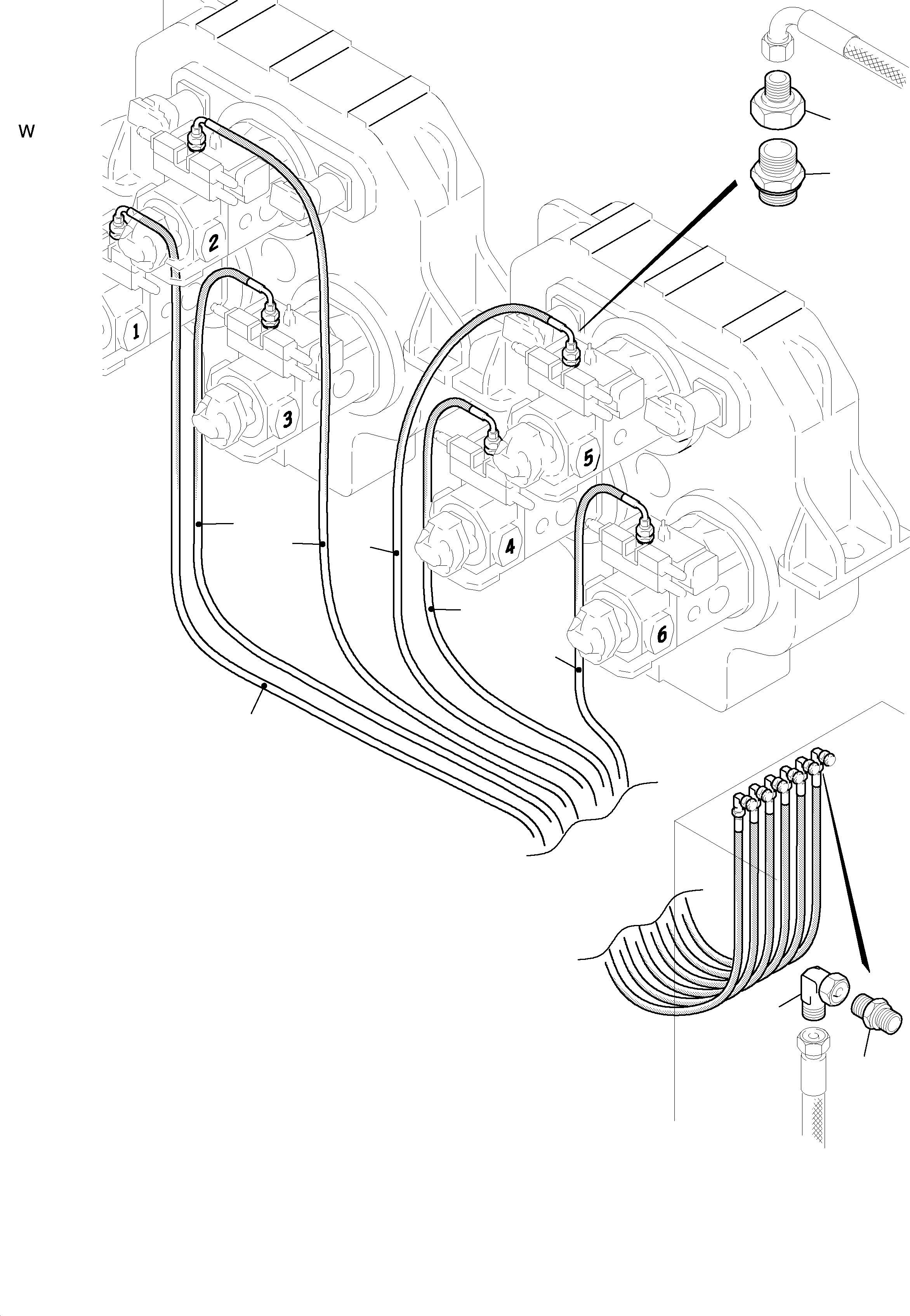 Komatsu parts book diagram for H455S S/N 15005: MAIN PUMP CONTROL