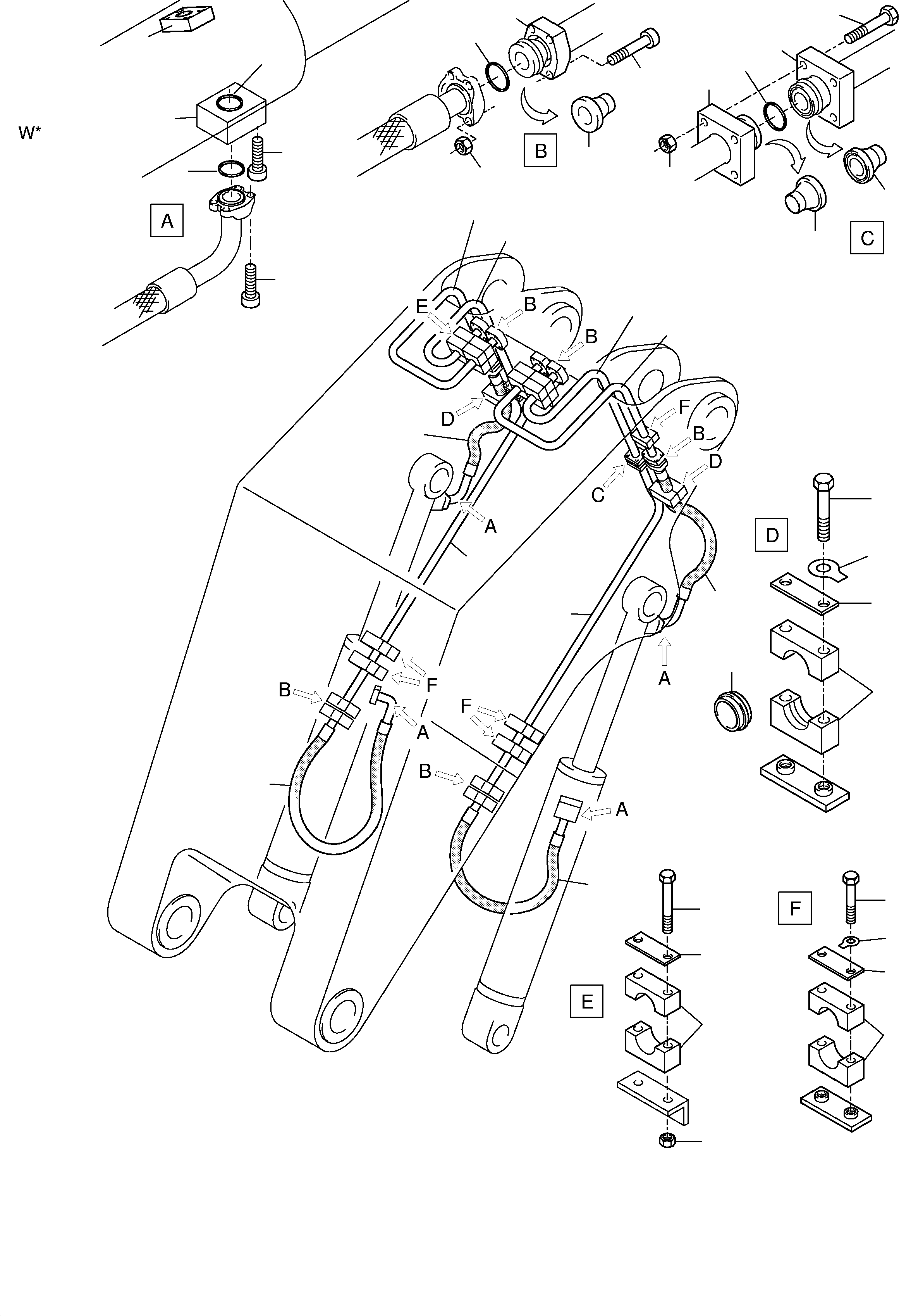 Komatsu parts book diagram for H455S S/N 15005: BULLCLAM BUCKET STICK