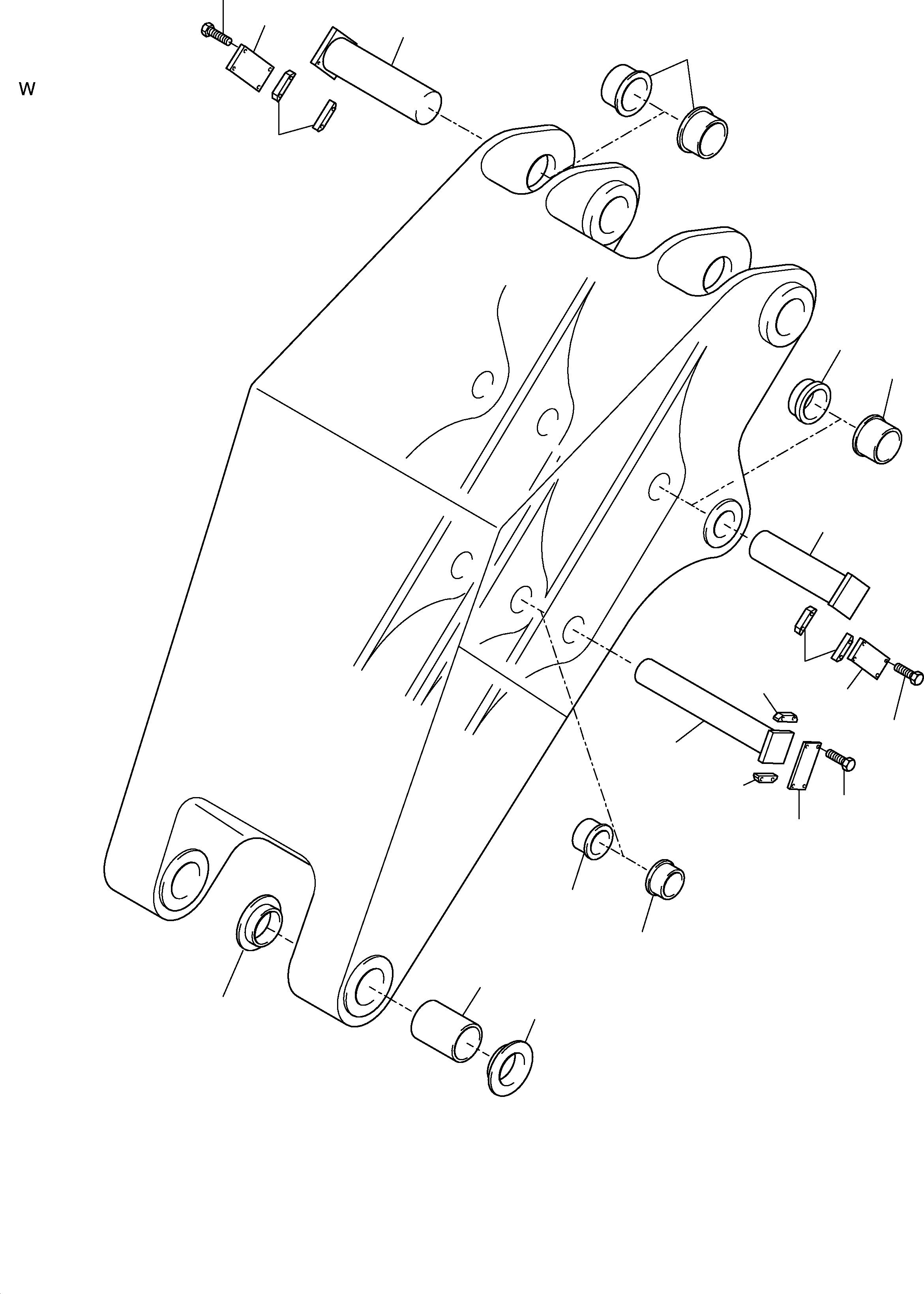 Komatsu parts book diagram for H455S S/N 15005: BULLCLAM BUCKET STICK