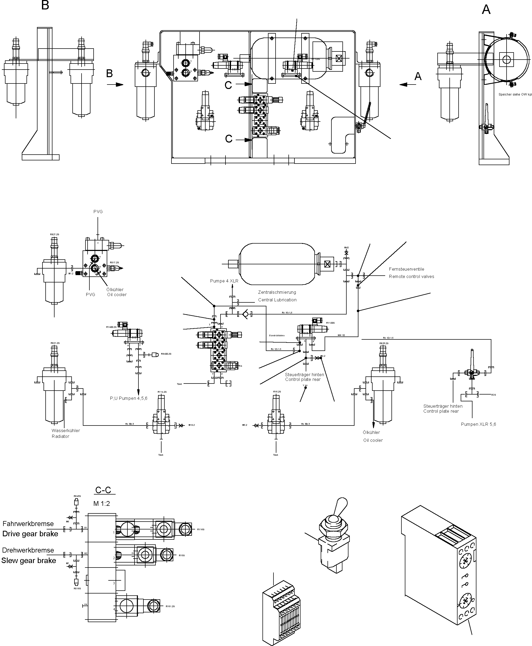 Komatsu parts book diagram for H455S S/N 15005: CONVERSION - SLEW GEAR BRAKE