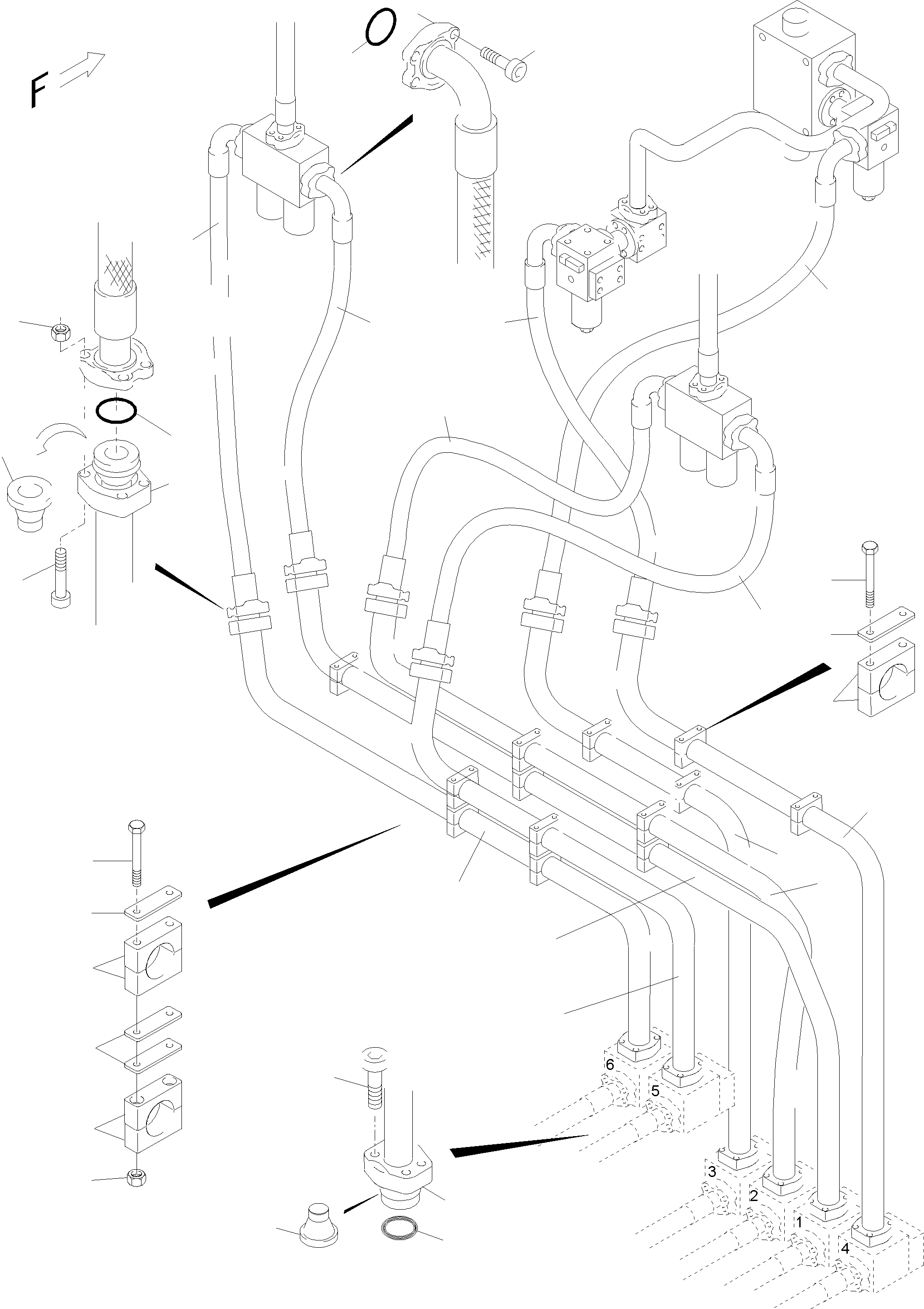 Excavators Mining Komatsu / PC5500-6 S/N 15014(g15014) / Pressure Lines, non-return valves - H.P.-filter(515-1821b : 515-1821b)
