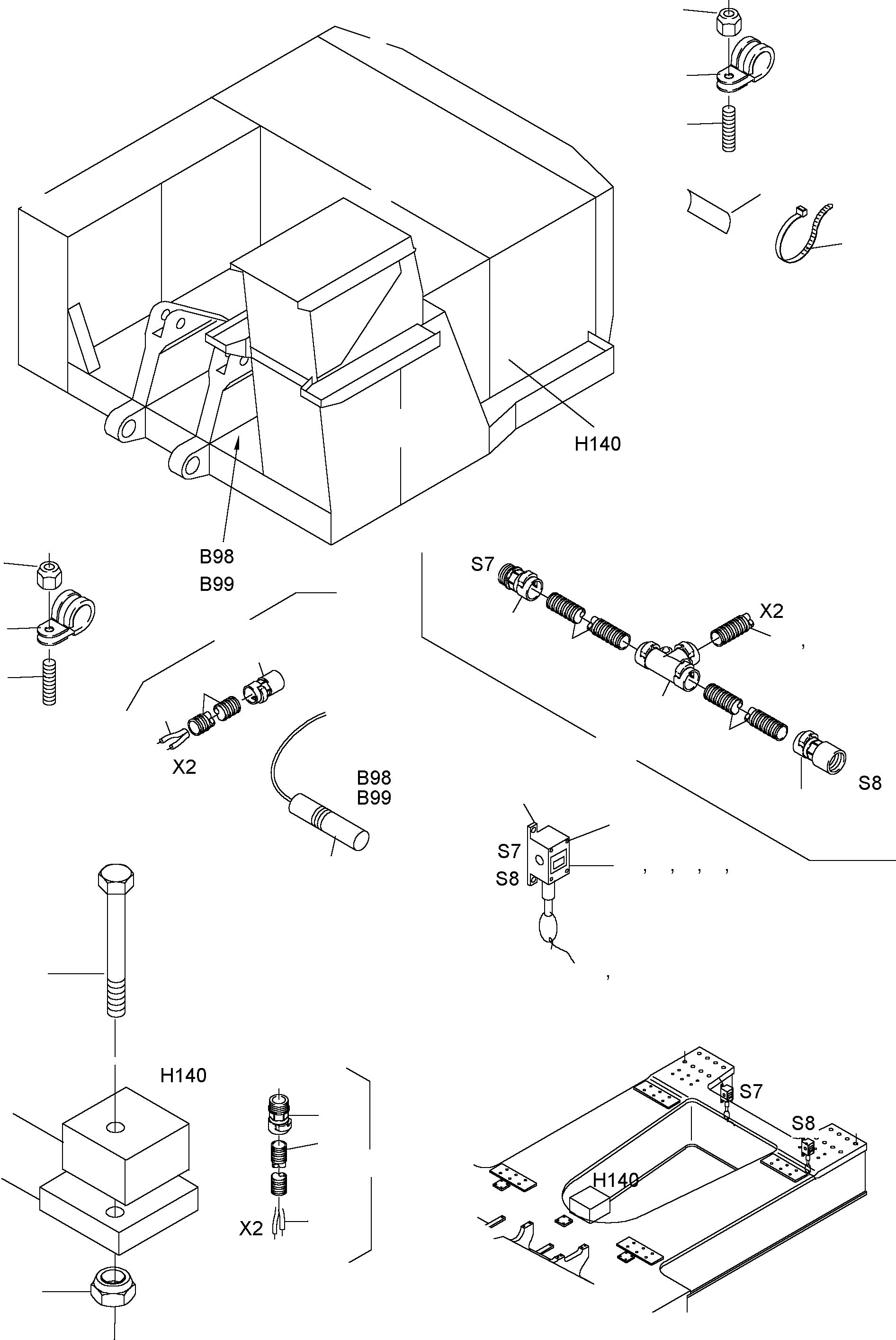 Excavators Mining Komatsu / PC5500-6 S/N 15014(g15014) / Elect. Parts - Movem. Signal and Sprocket Sensor(515-2152b : 515-2152b)