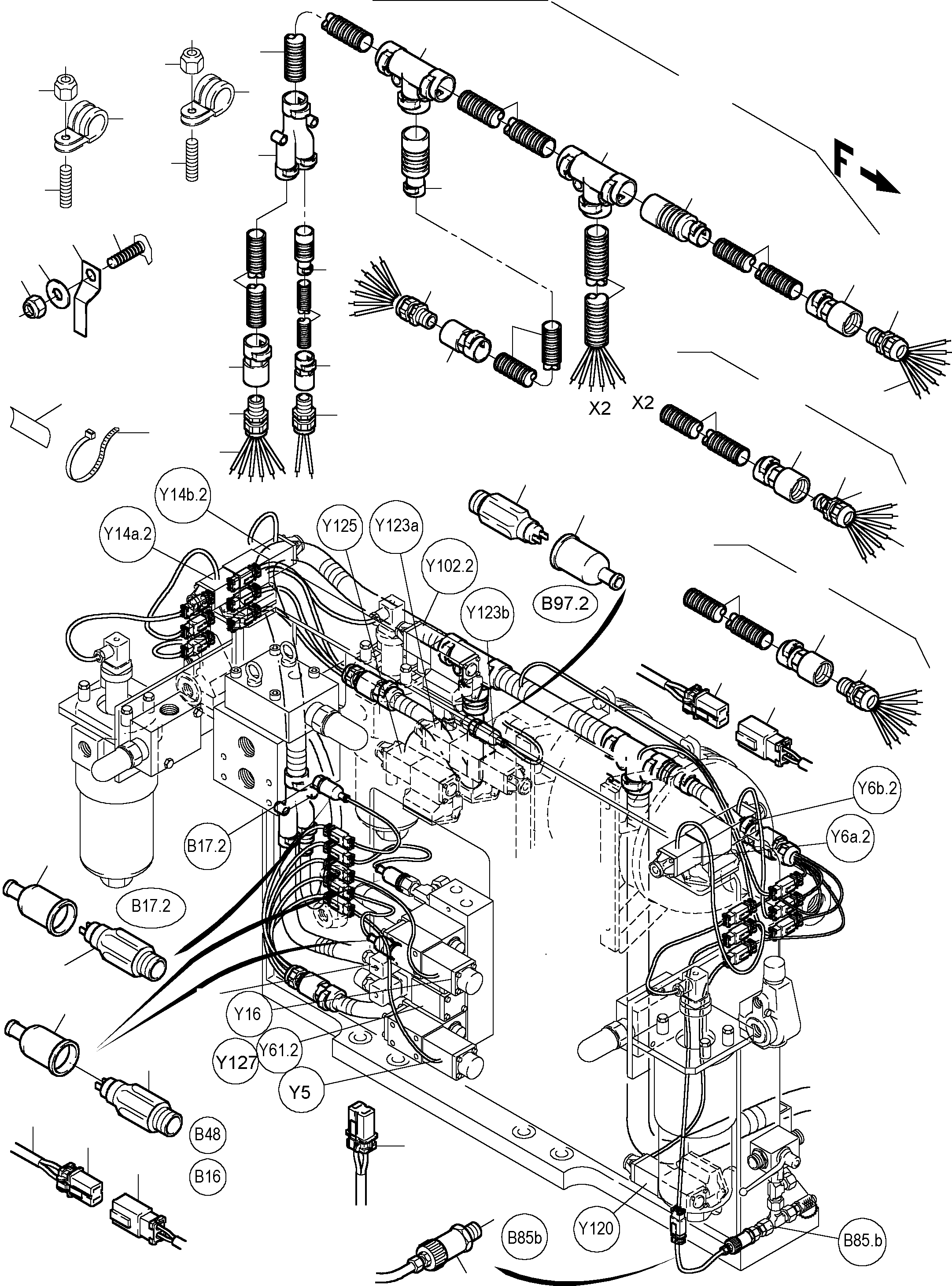 Excavators Mining Komatsu / PC5500-6 S/N 15014(g15014) / Cables - Control- and Filter Plate, Front(515-2146g : 515-2146g)