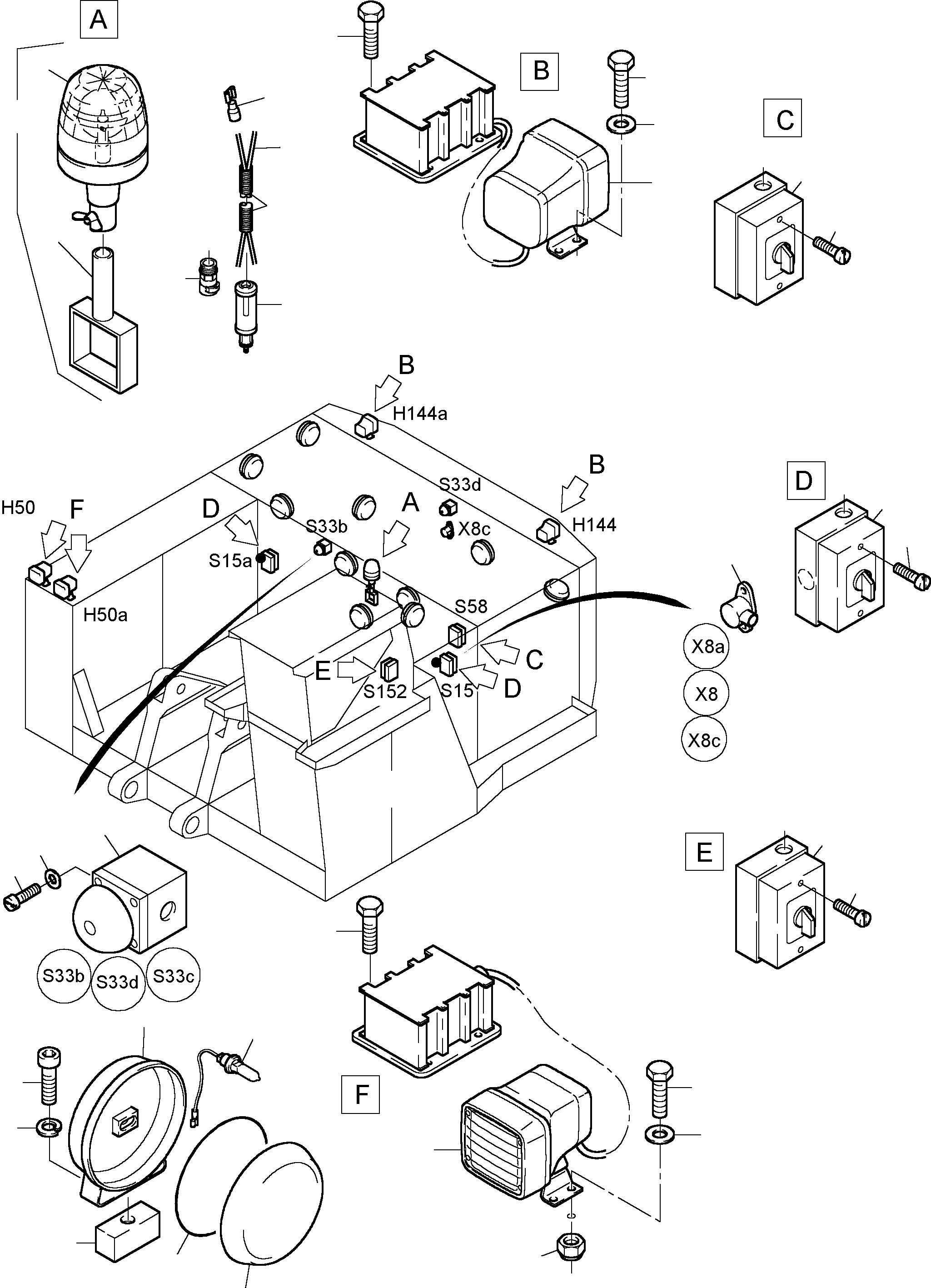 Excavators Mining Komatsu / PC5500-6 S/N 15014(g15014) / Lighting Equipment(515-2105g : 515-2105g)