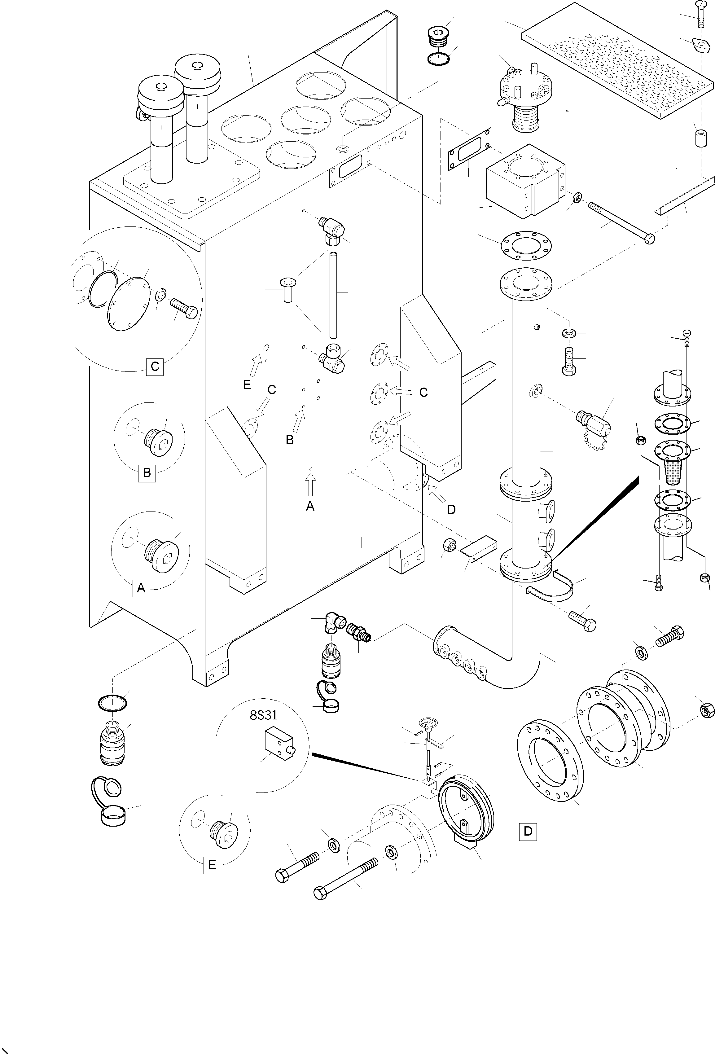 Excavators Mining Komatsu / PC5500-6 S/N 15014(g15014) / Main Oil Tank(515-1801g : 515-1801g)