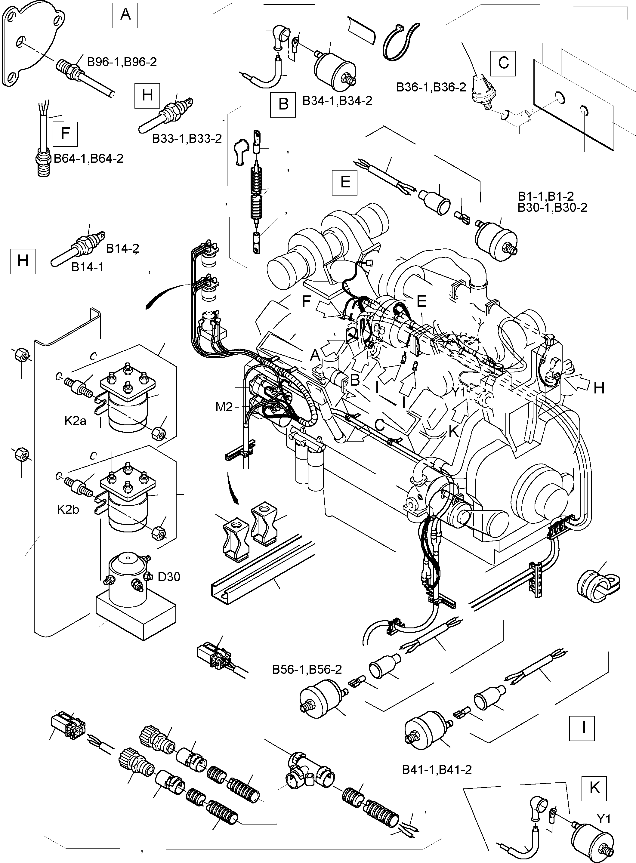 Excavators Mining Komatsu / PC5500-6 S/N 15014(g15014) / Cables - Engine and Transmitter(515-2148d : 515-2148d)