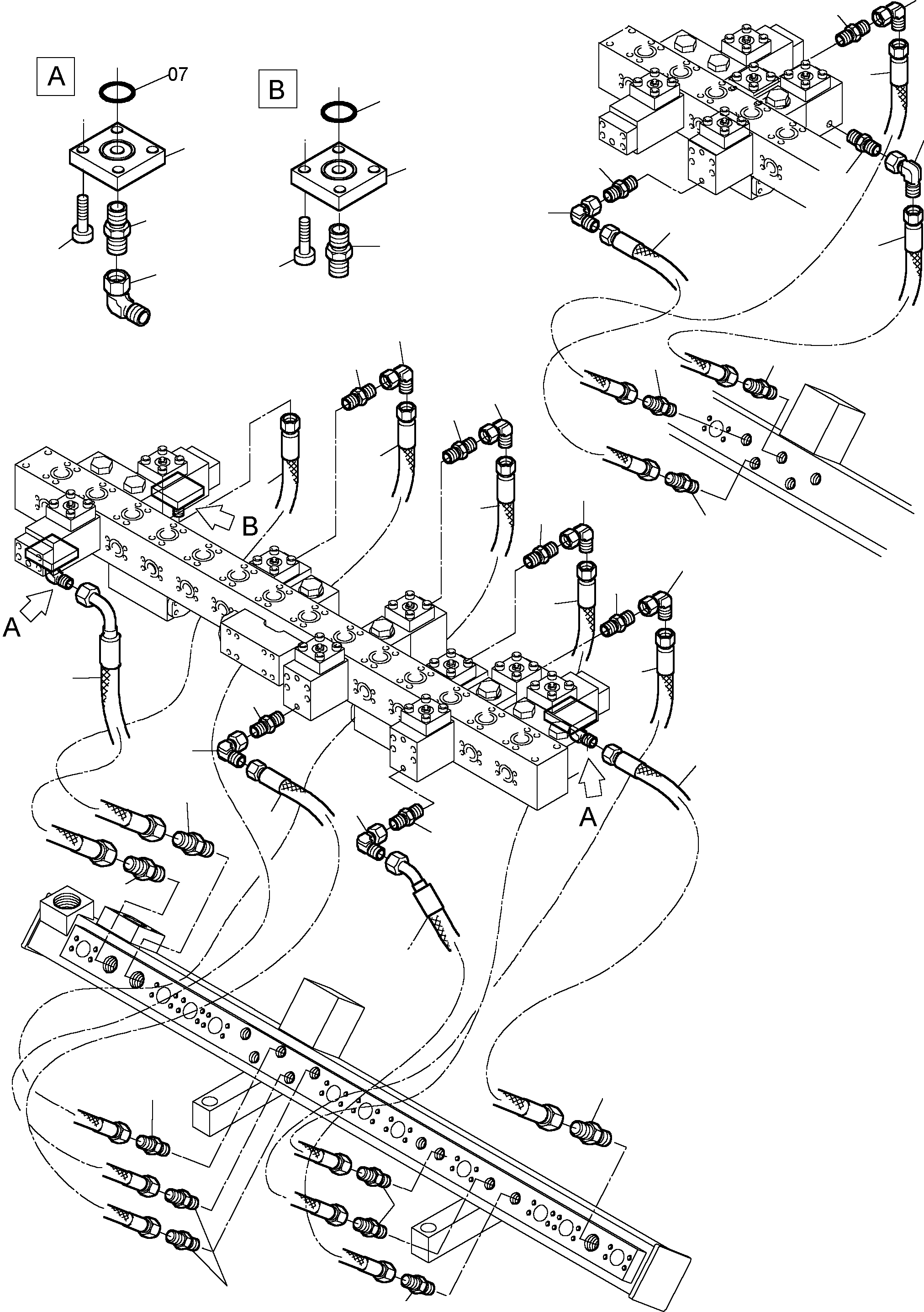 Excavators Mining Komatsu / PC5500-6 S/N 15014(g15014) / Return Lines - Manifold, BE(515-1867 : 515-1867)