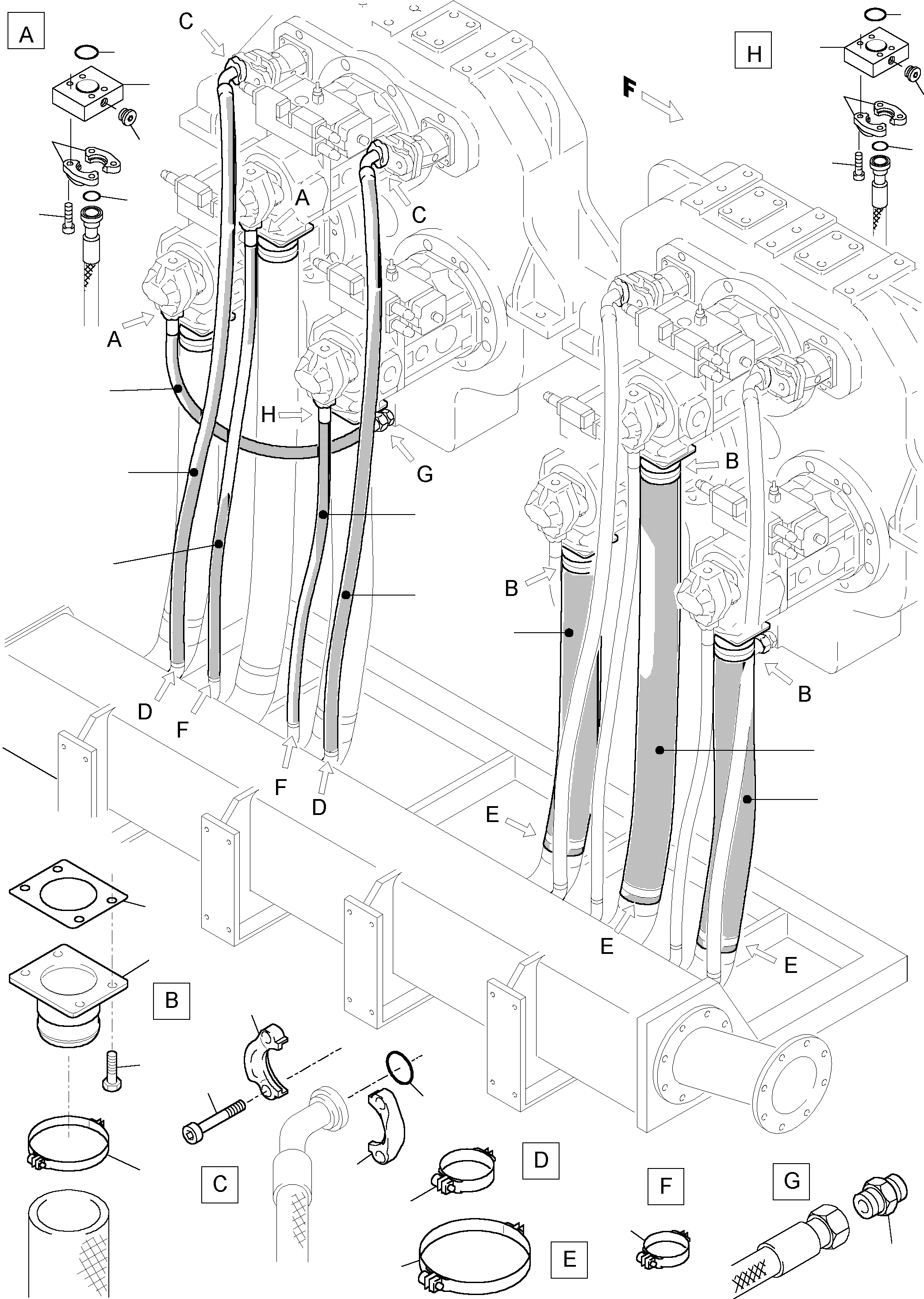 Excavators Mining Komatsu / PC5500-6 S/N 15014(g15014) / Suction Lines(515-1808d : 515-1808d)