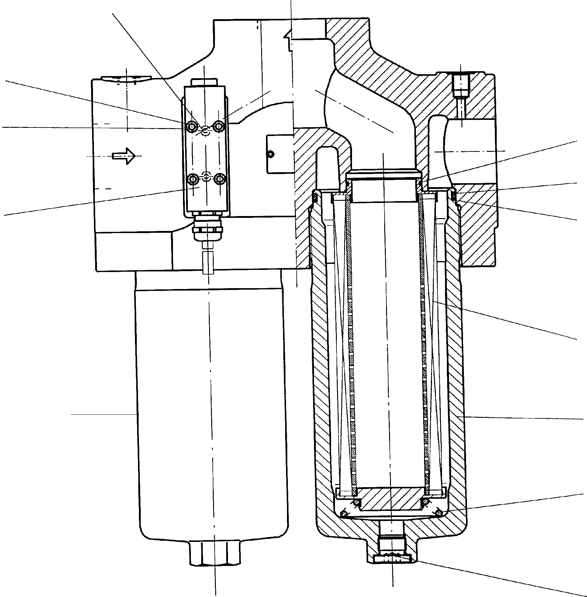Komatsu parts book diagram for PC5500-6 S/N 15017: H. P. FILTER