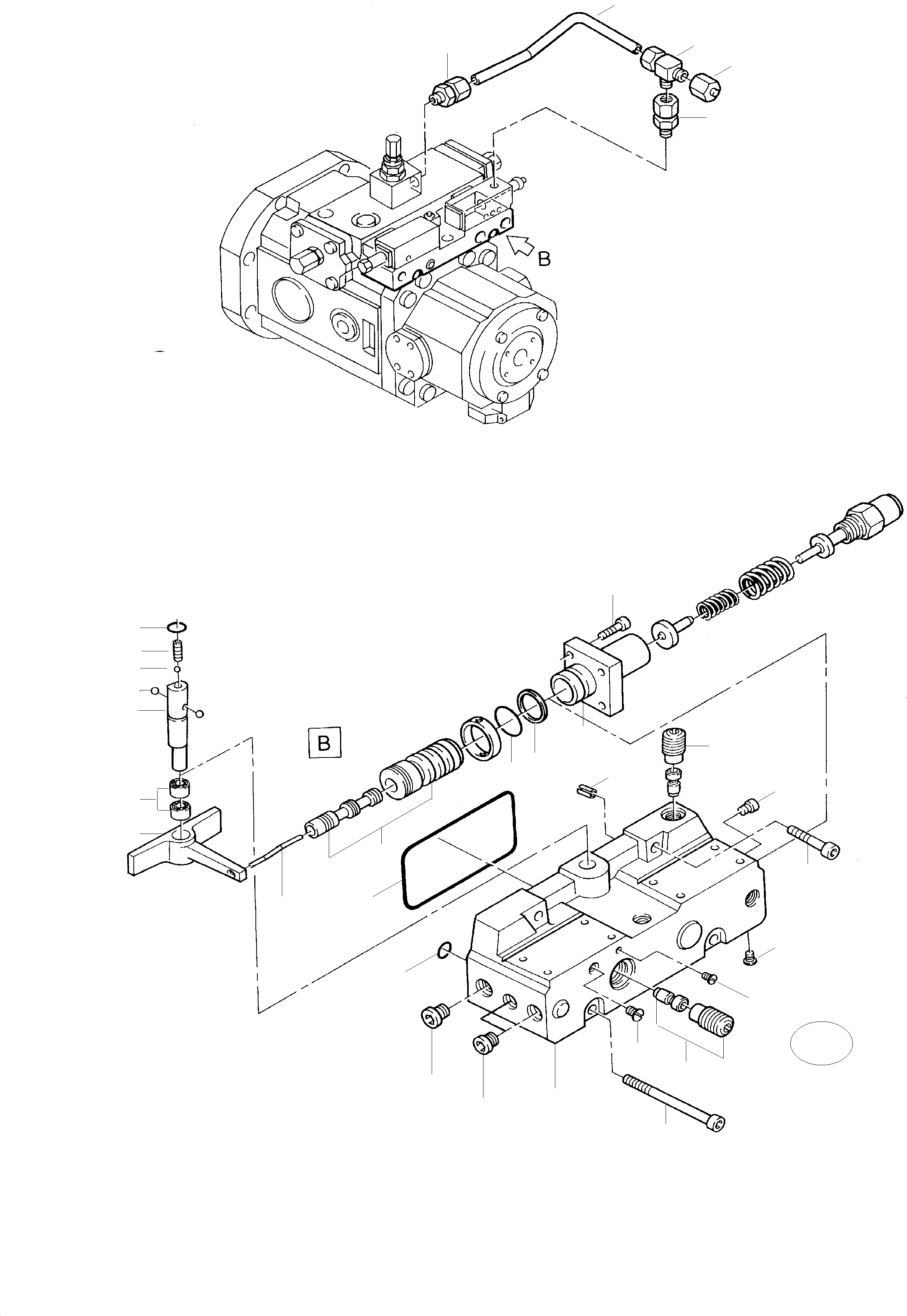 Komatsu parts book diagram for PC5500-6 S/N 15017: HYDRAULIC PUMP