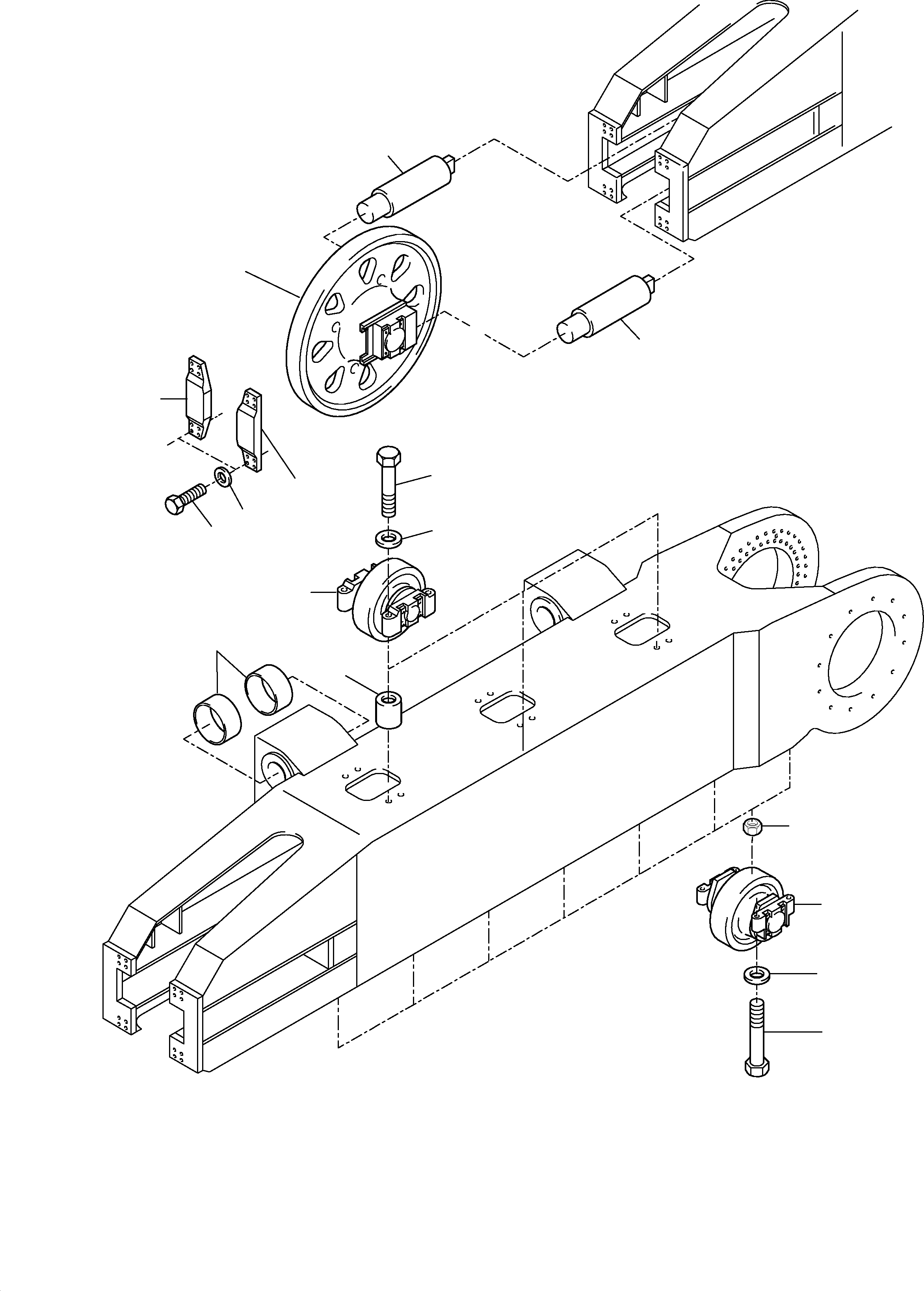 Komatsu parts book diagram for PC5500-6 S/N 15017: TRACK GROUP - IDLER PROTECTION