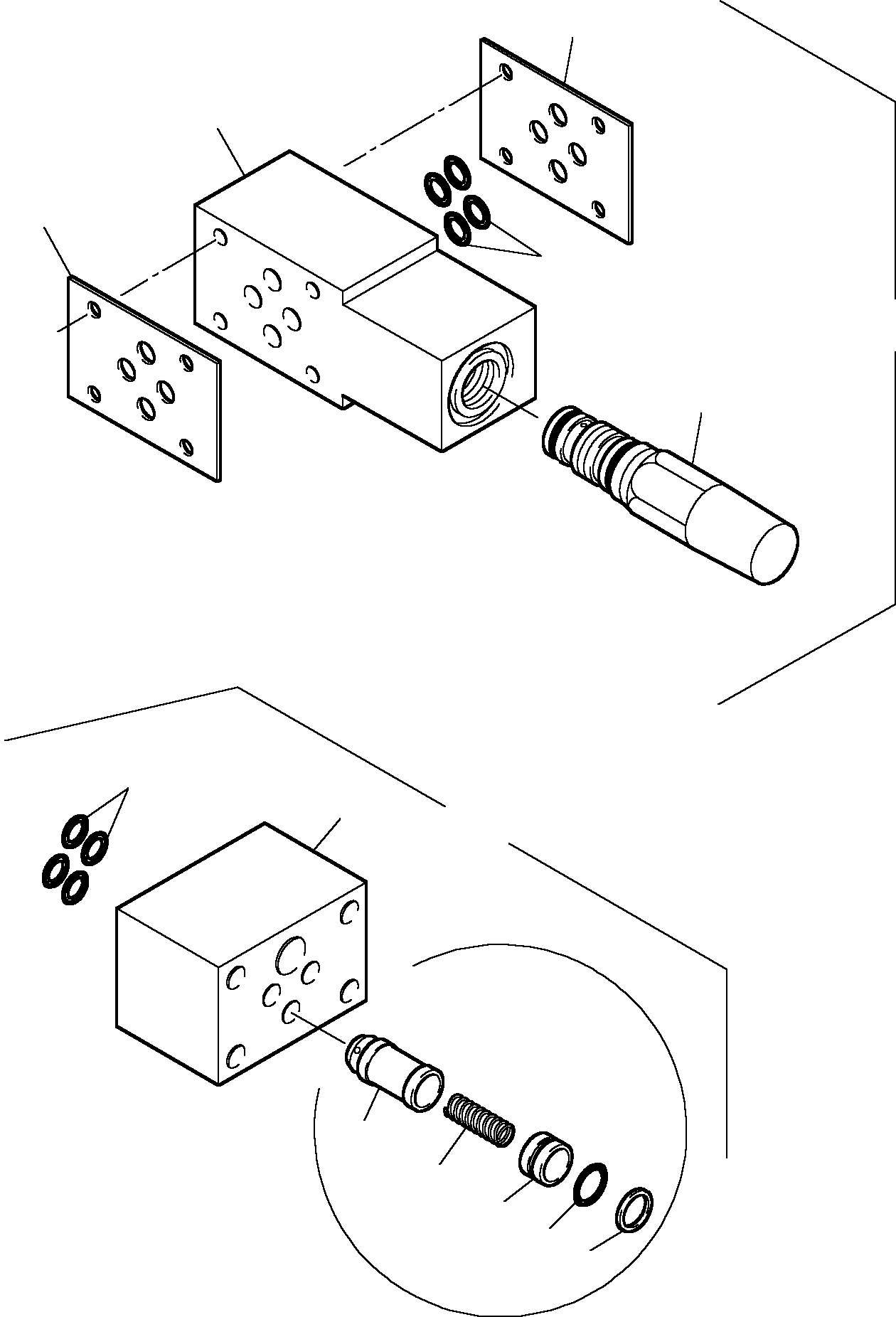 Komatsu parts book diagram for PC5500-6 S/N 15017: MULTI-STATION MANIFOLD BLOCK