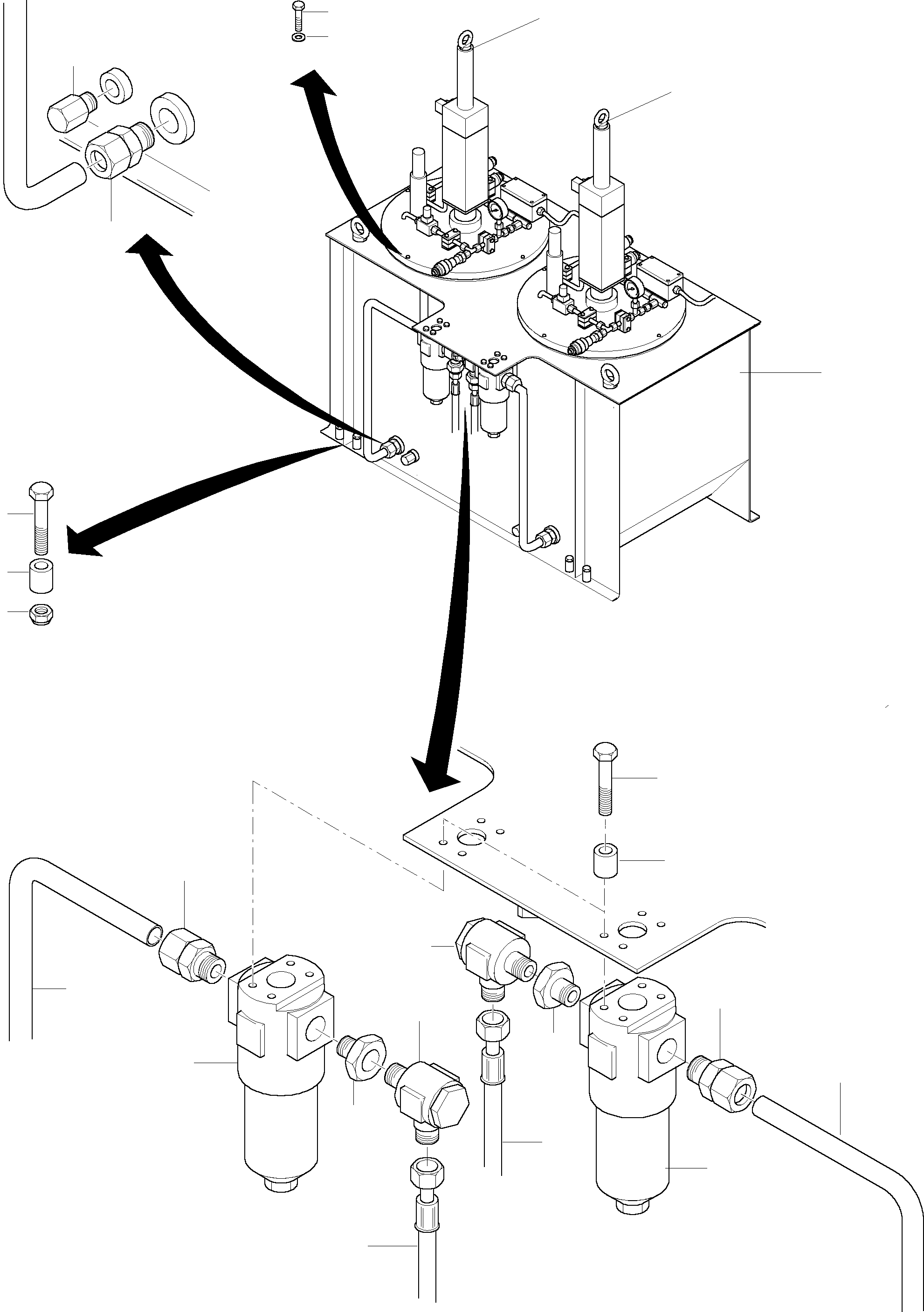 Komatsu parts book diagram for PC5500-6 S/N 15017: LUBE STATION ARR.