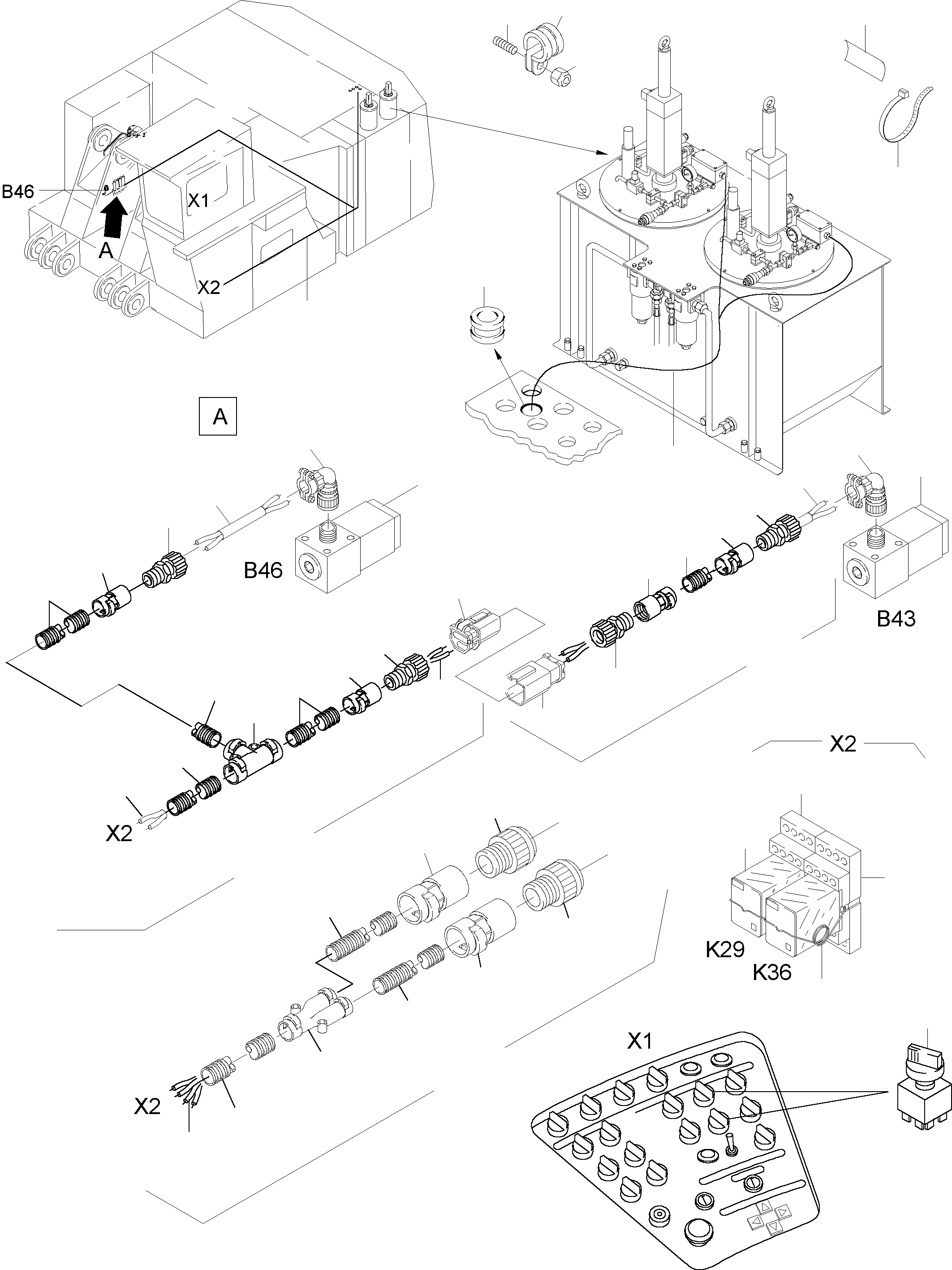 Komatsu parts book diagram for PC5500-6 S/N 15017: ELECTR. PARTS