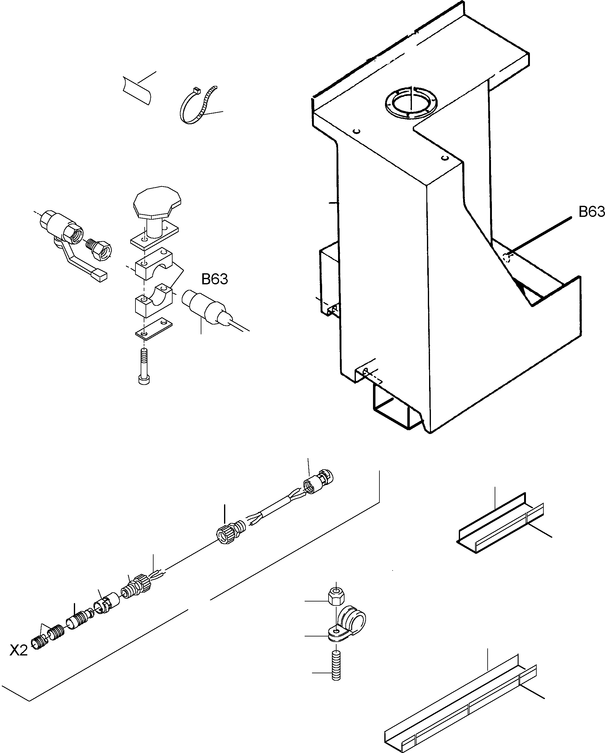Komatsu parts book diagram for PC5500-6 S/N 15017: CABLES - TANK SENSOR