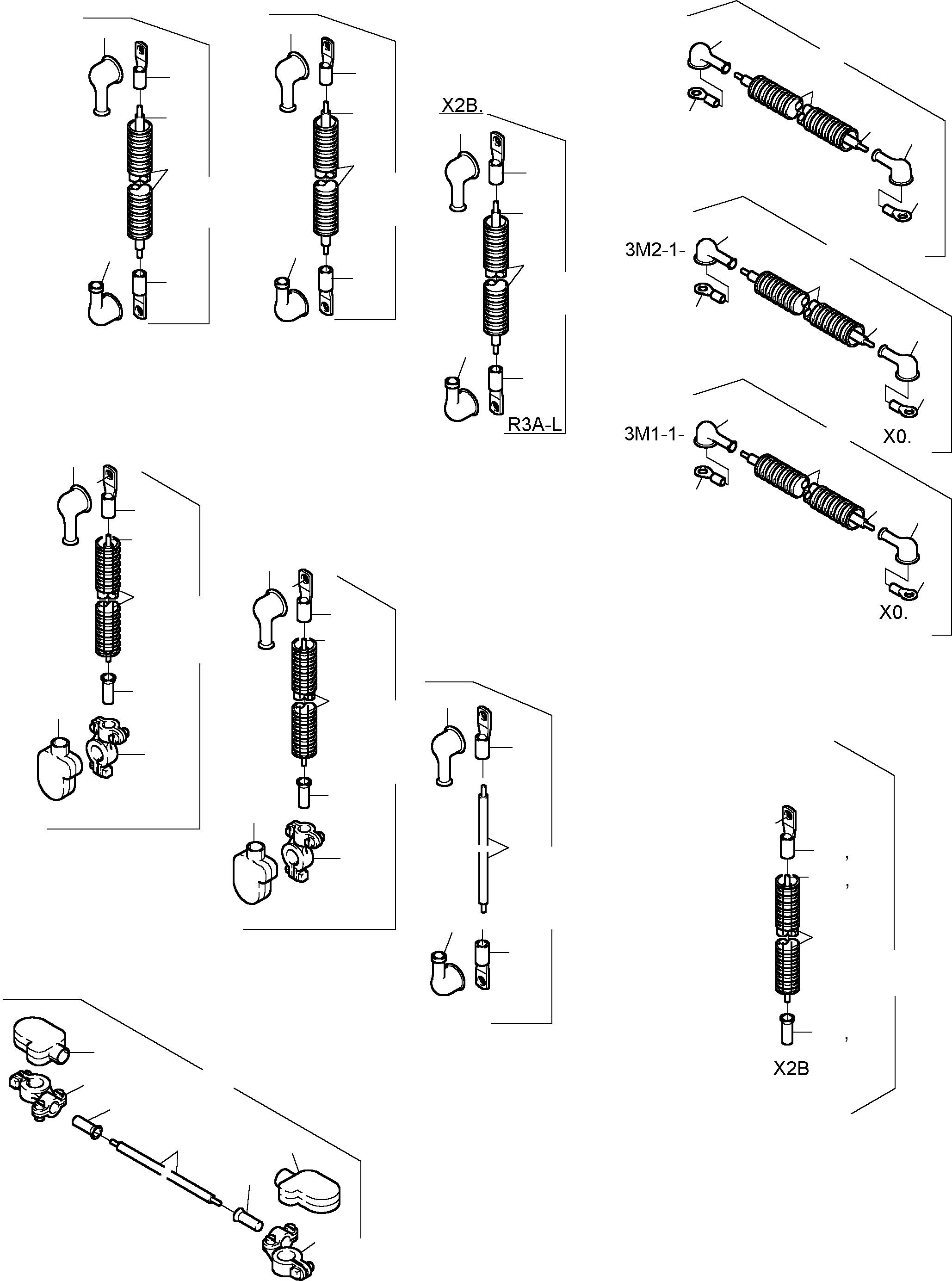 Komatsu parts book diagram for PC5500-6 S/N 15017: BATTERIES WITH CABLES