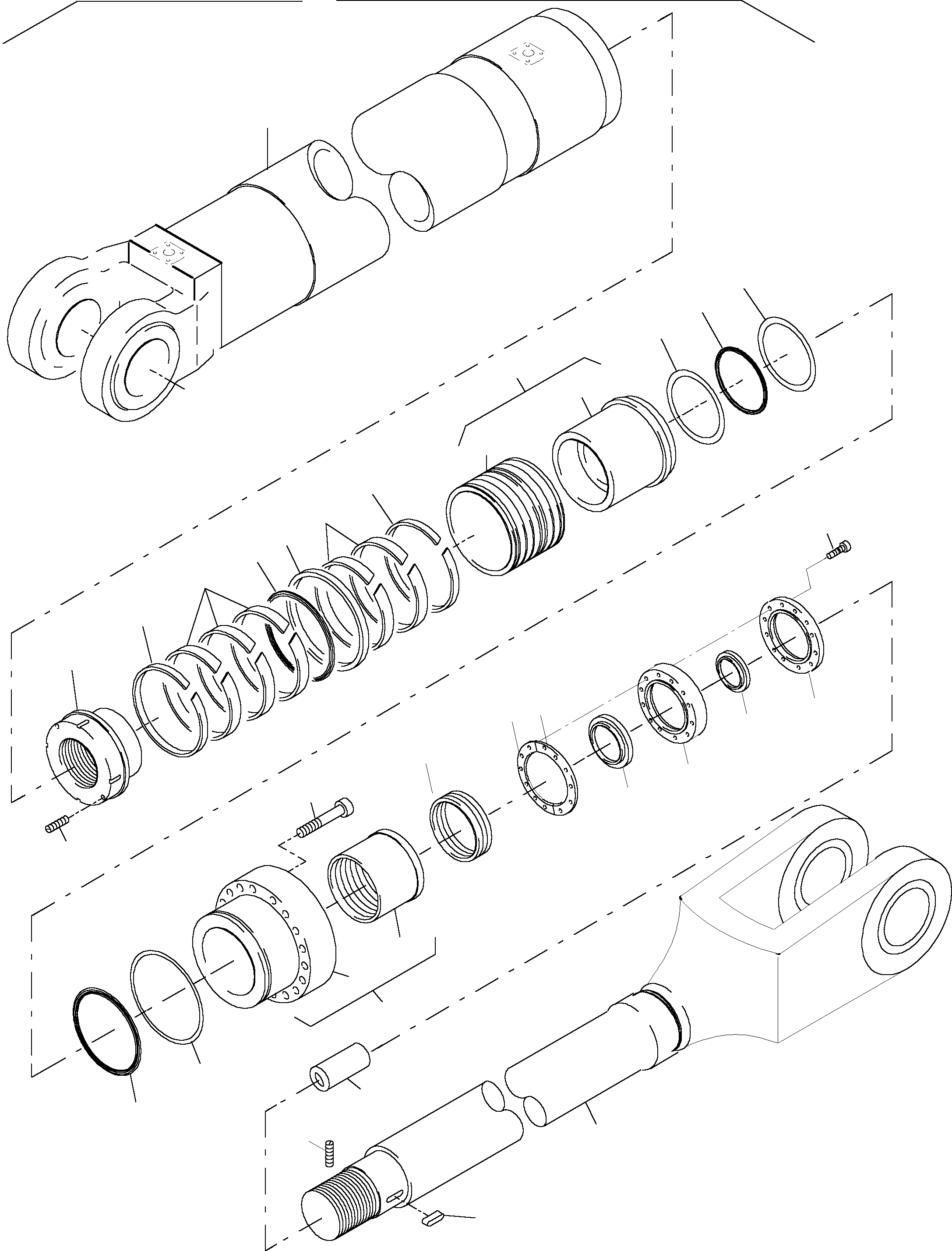 Komatsu parts book diagram for PC5500-6 S/N 15017: HYDRAULIC CYLINDER COLD WEATHER DESIGN