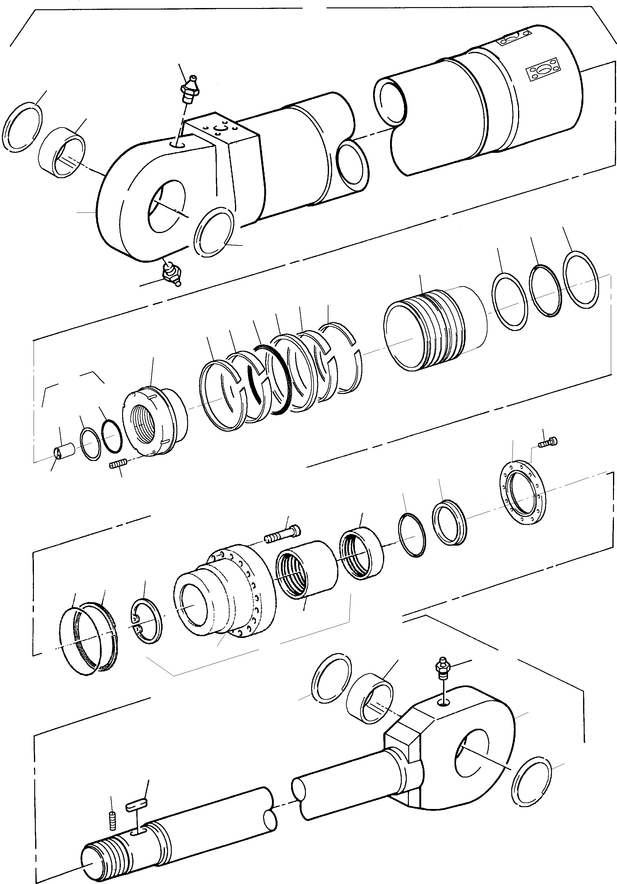 Komatsu parts book diagram for PC5500-6 S/N 15017: CLAM CYLINDER COLD WEATHER DESIGN