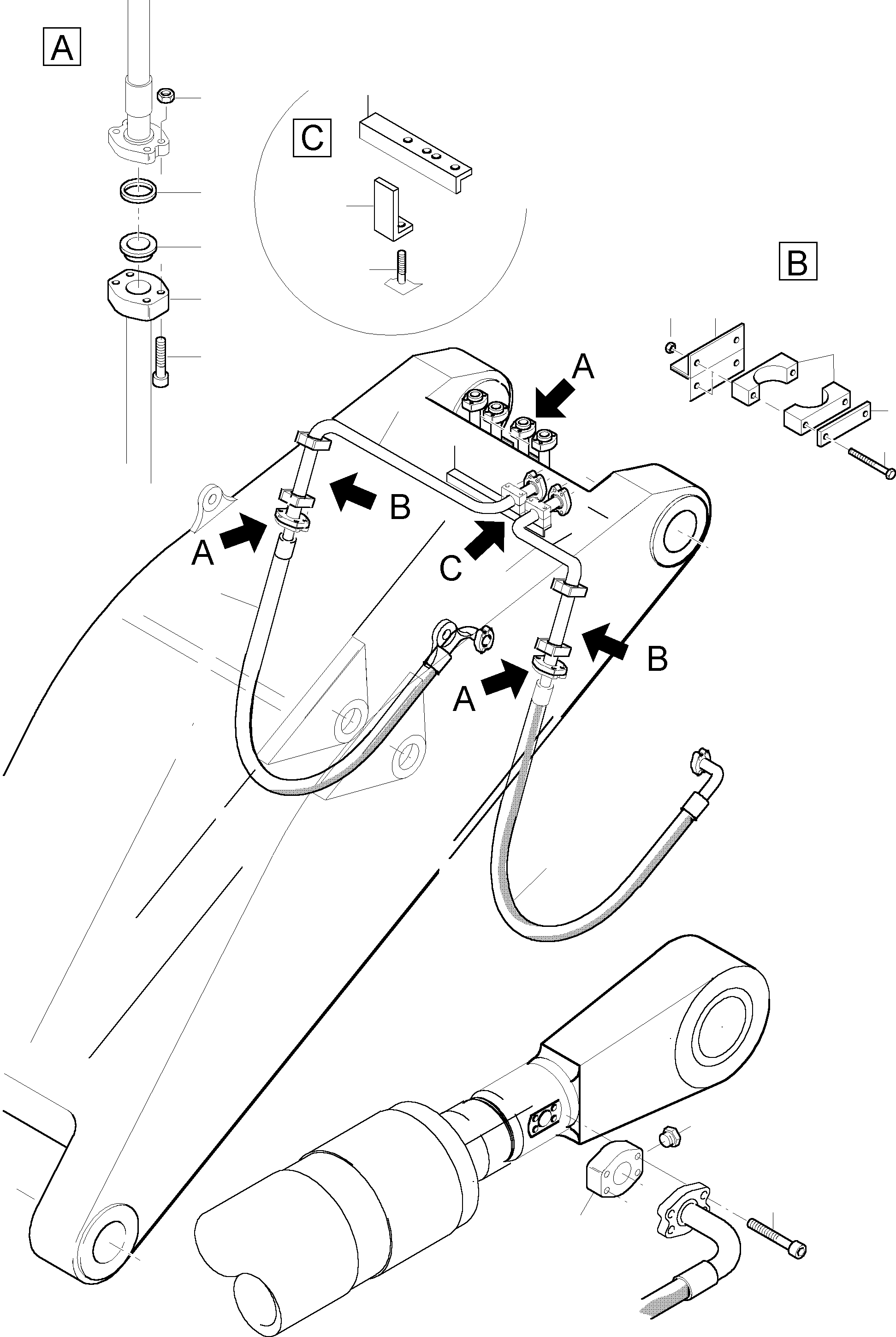 Komatsu parts book diagram for PC5500-6 S/N 15017: BULLCLAM BUCKET STICK 5,6M