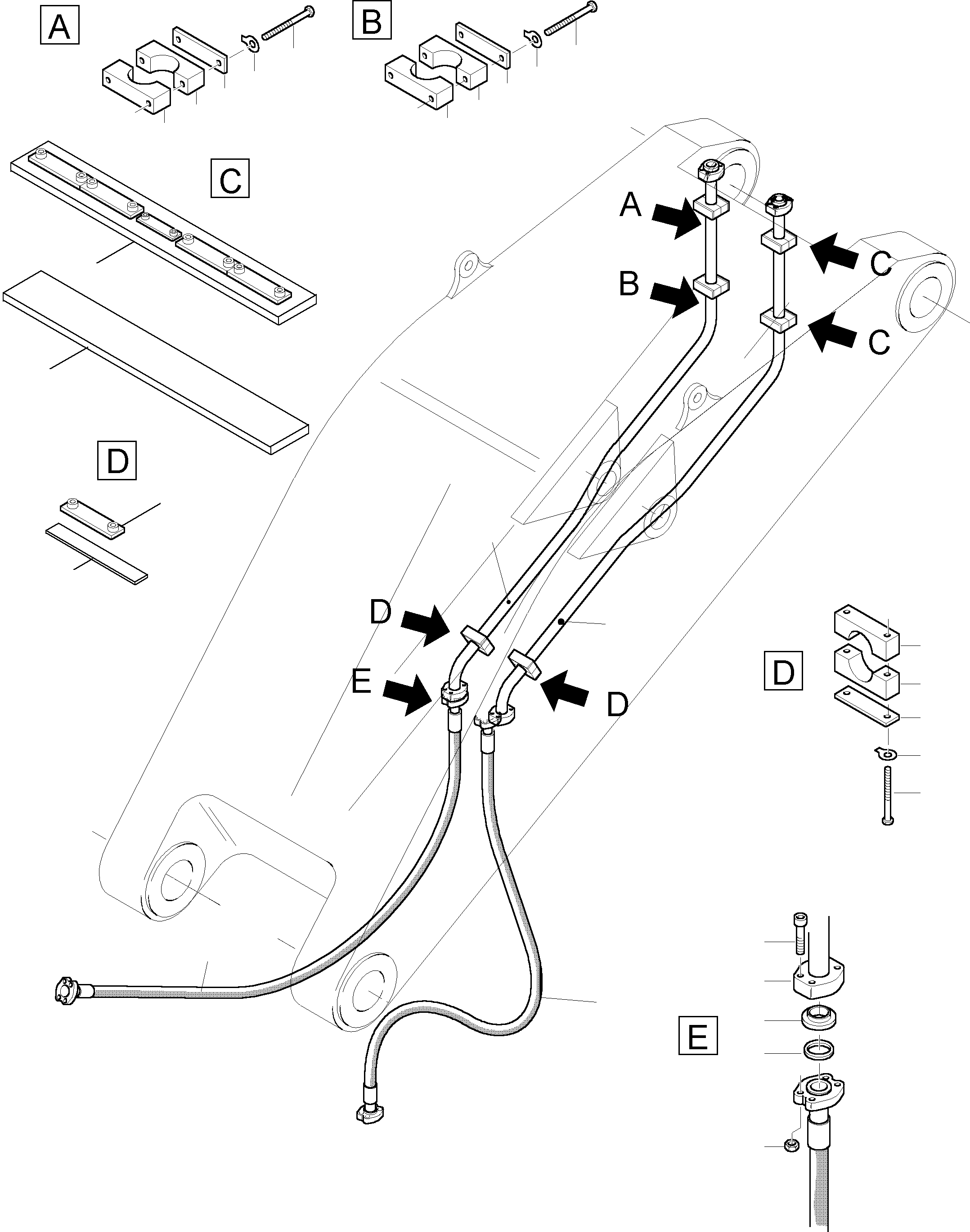 Komatsu parts book diagram for PC5500-6 S/N 15017: BULLCLAM BUCKET STICK 5,6M