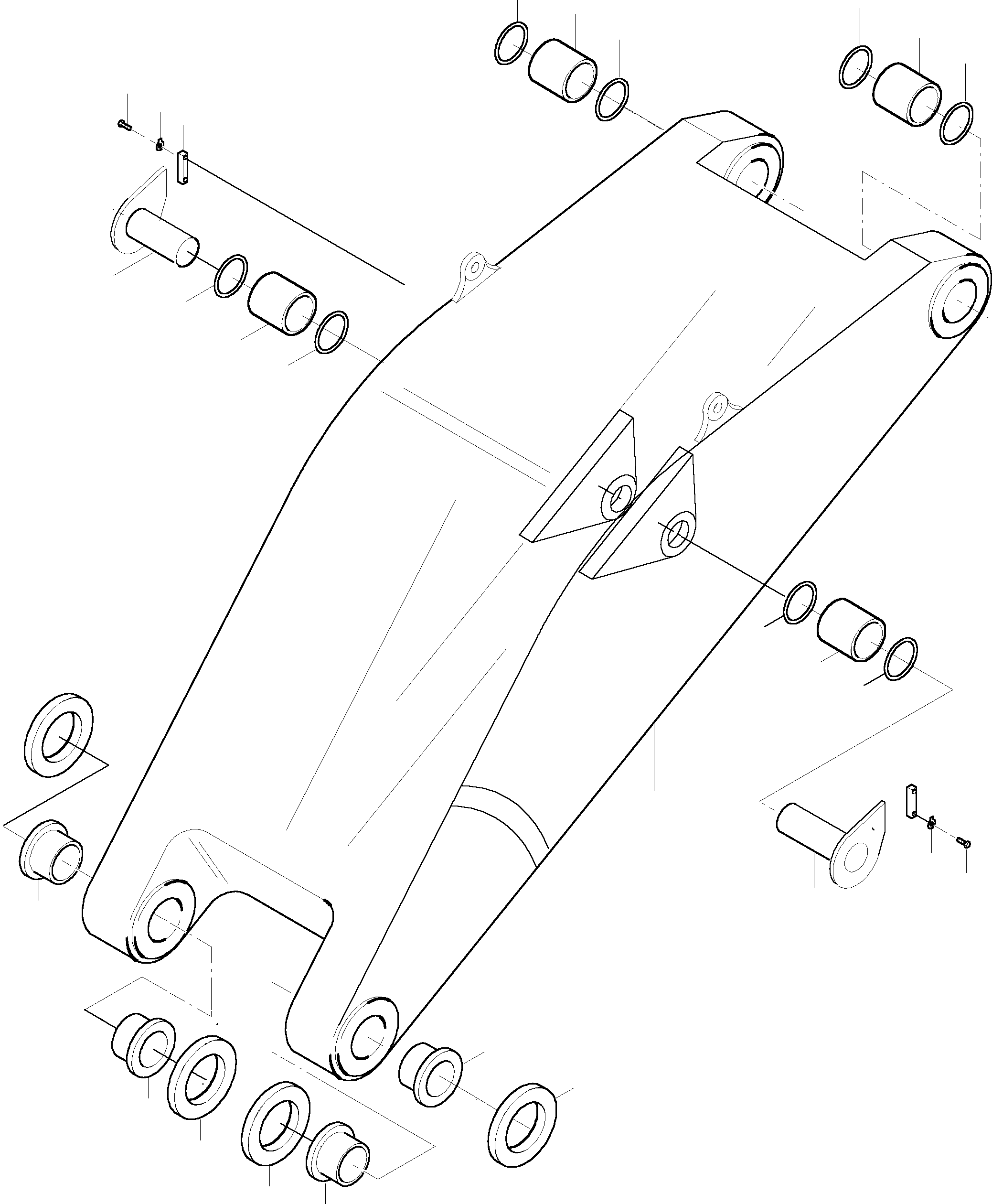Komatsu parts book diagram for PC5500-6 S/N 15017: BULLCLAM BUCKET STICK 5,6M