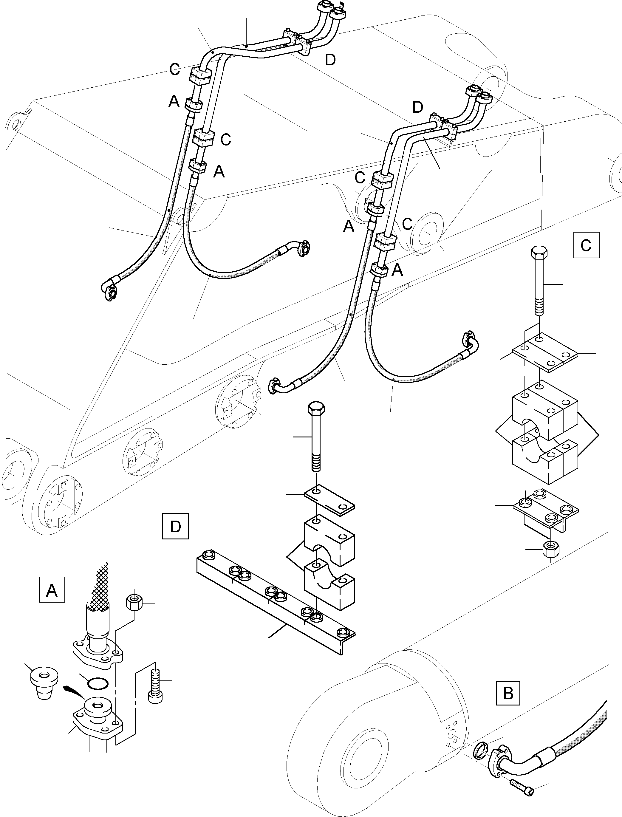 Komatsu parts book diagram for PC5500-6 S/N 15017: BOOM 7.6 M