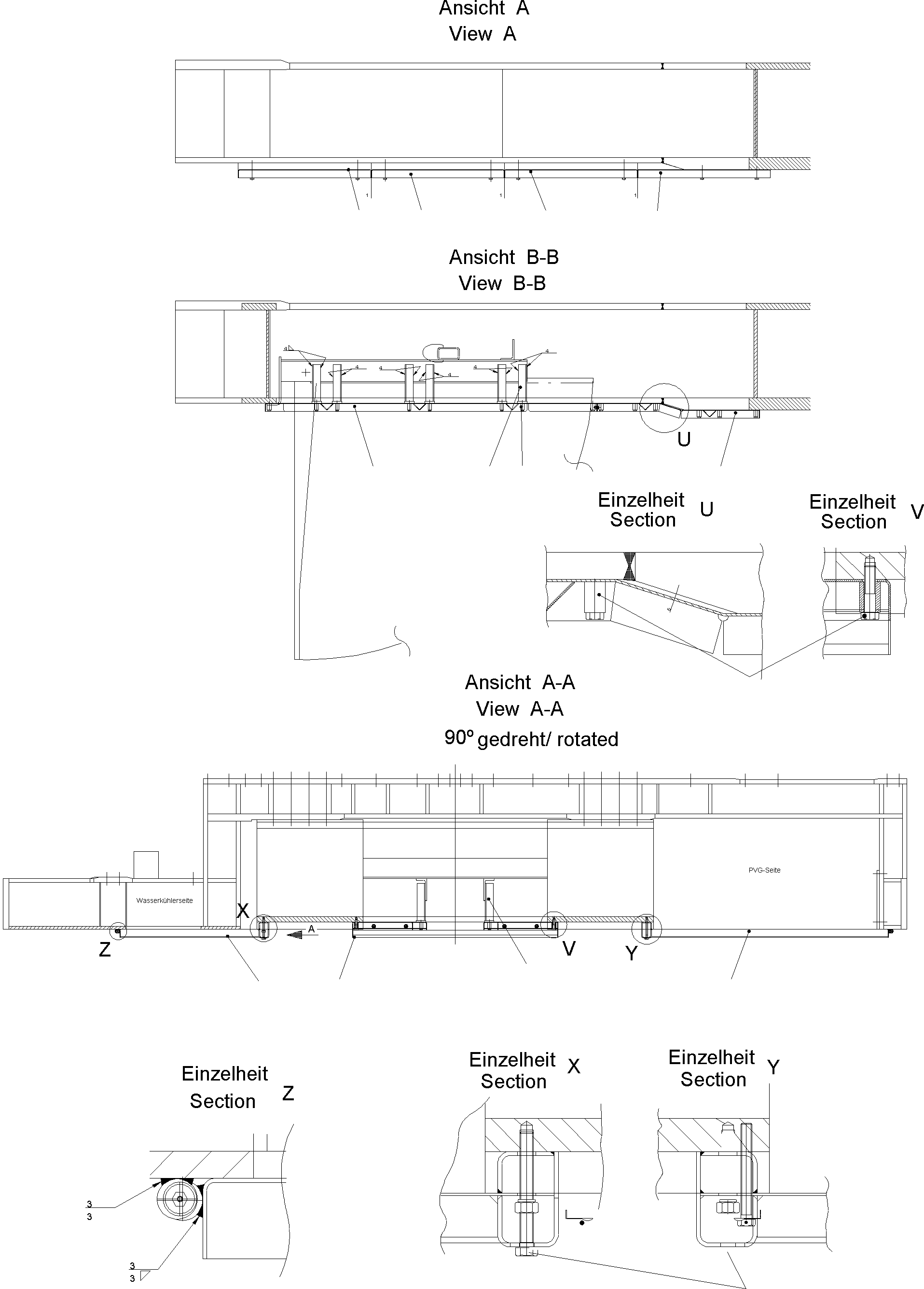 Komatsu parts book diagram for PC5500-6 S/N 15017: COVER, LOWER