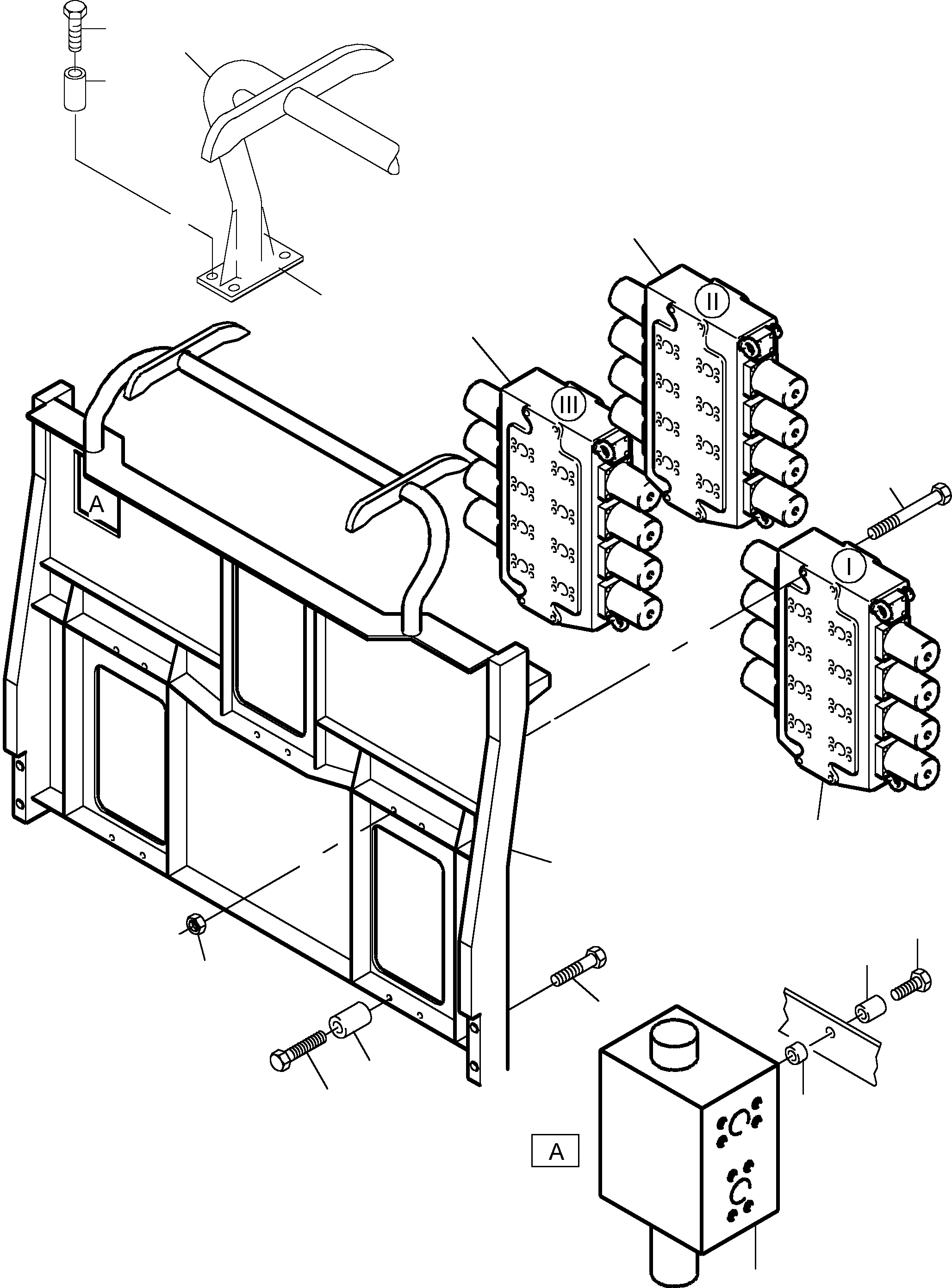 Komatsu parts book diagram for PC5500-6 S/N 15017: SUPPORT, CONTROL UNIT, BCE