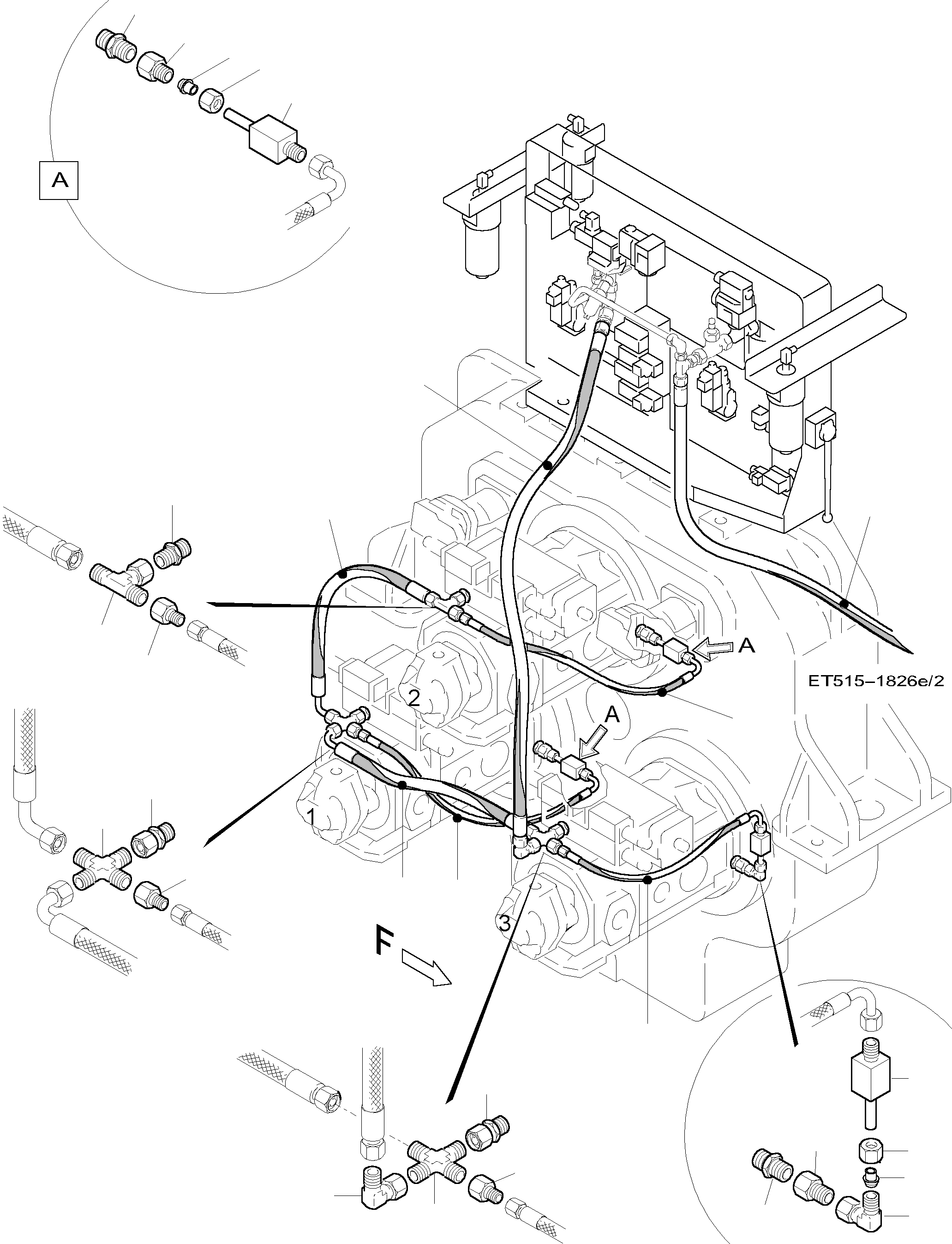 Komatsu parts book diagram for PC5500-6 S/N 15017: MAIN PUMP CONTROL