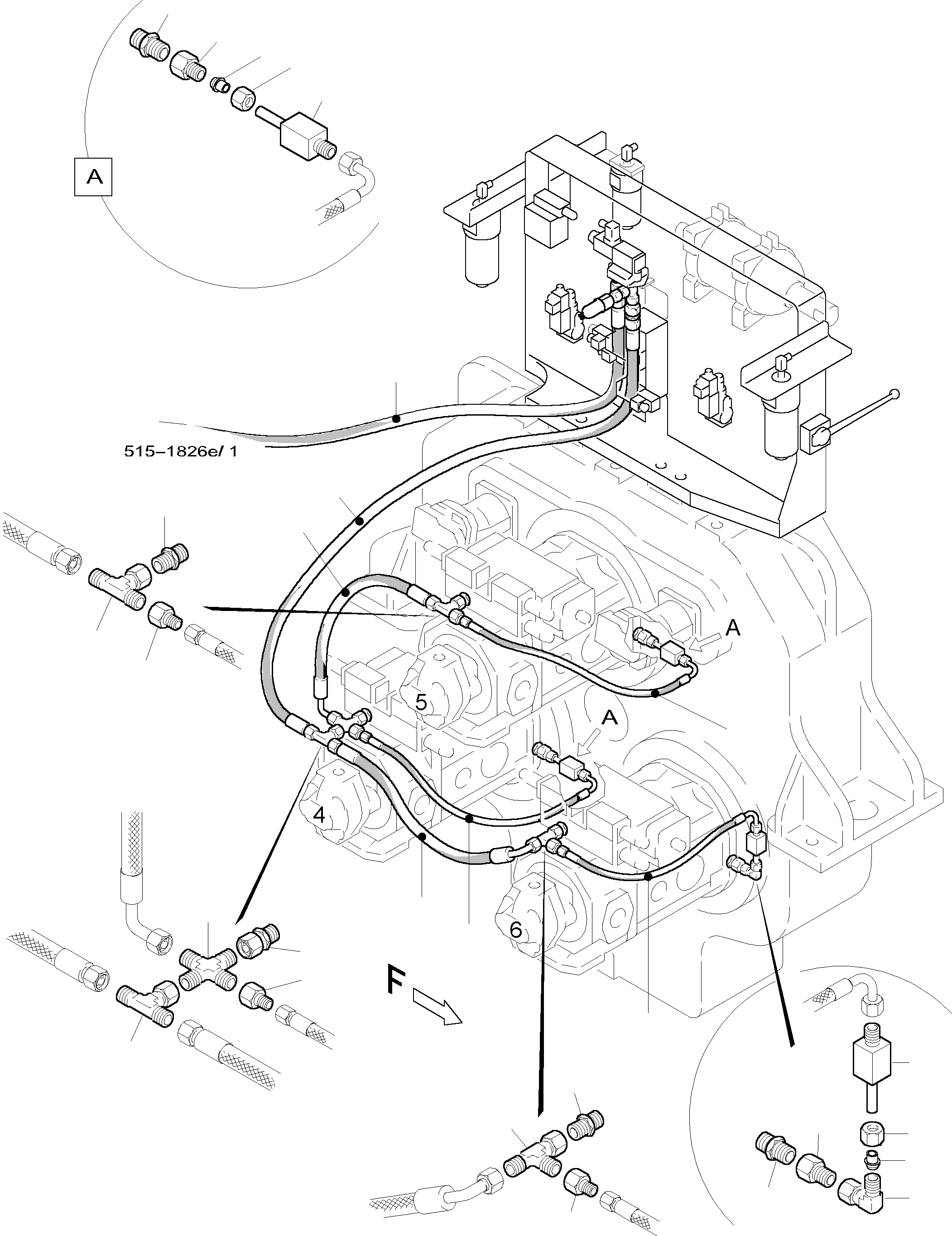Komatsu parts book diagram for PC5500-6 S/N 15017: MAIN PUMP CONTROL