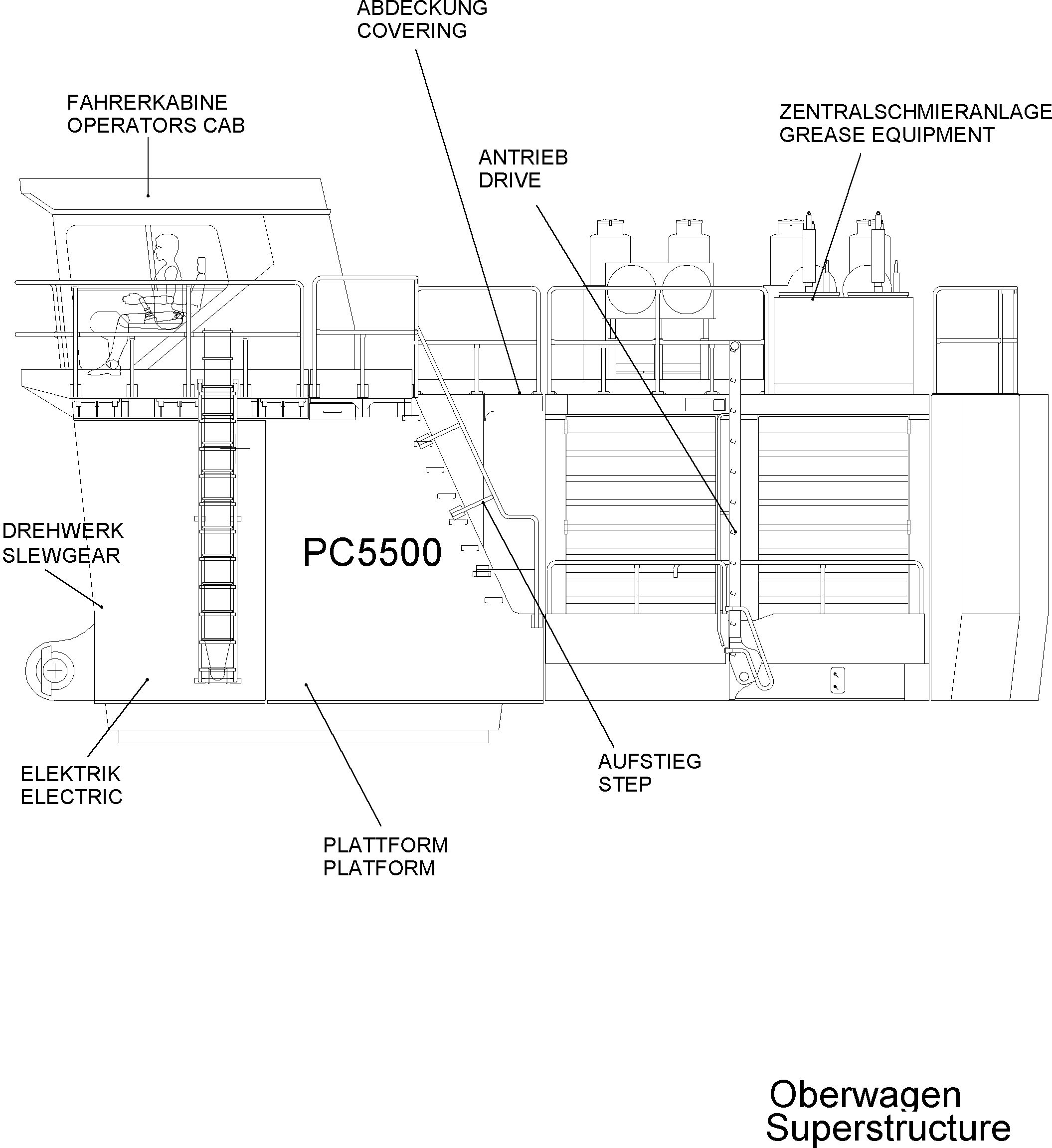 Komatsu parts book diagram for PC5500-6 S/N 15017: 