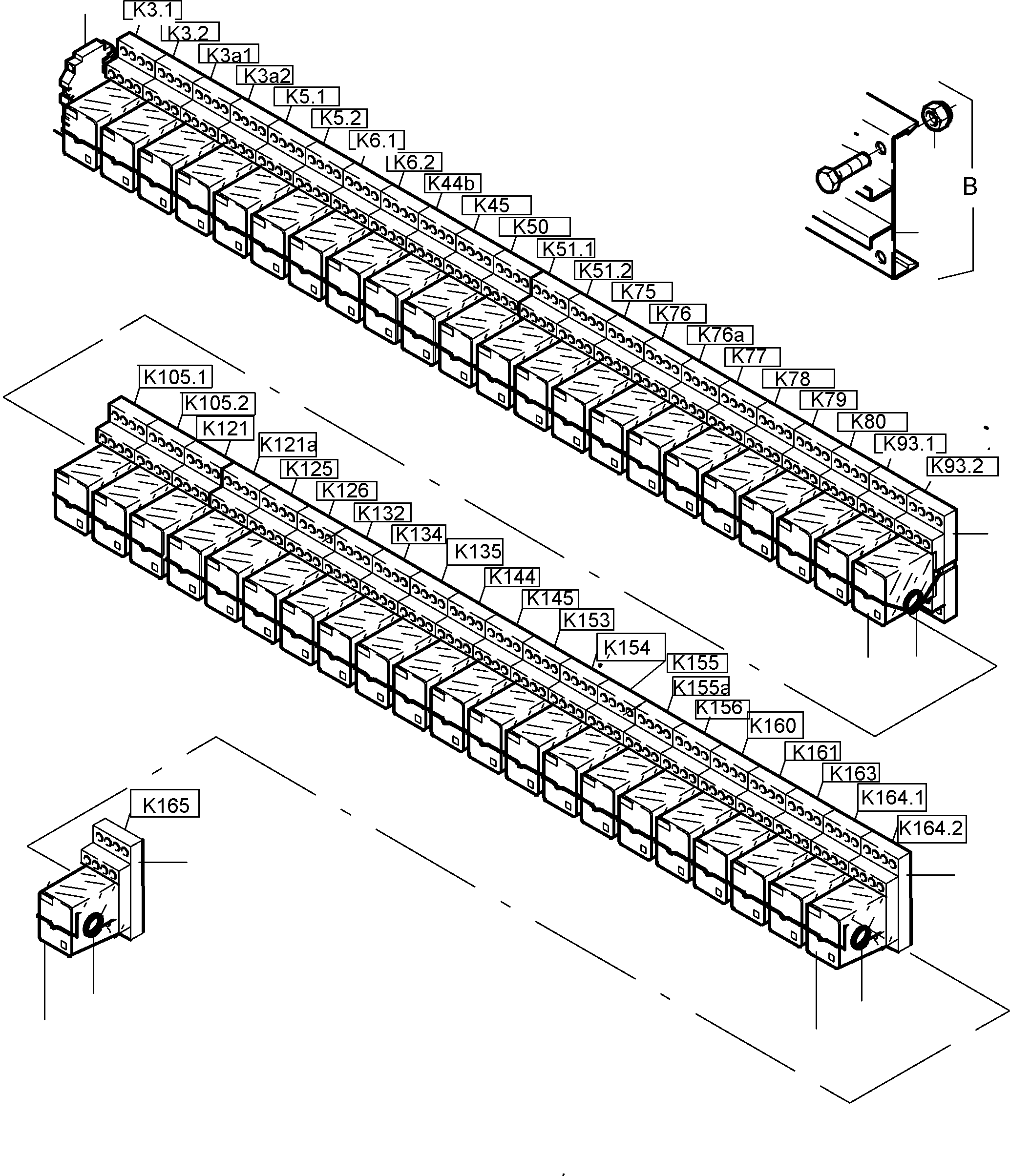 Komatsu parts book diagram for PC5500-6 S/N 15017: SWITCH FRAMING X2