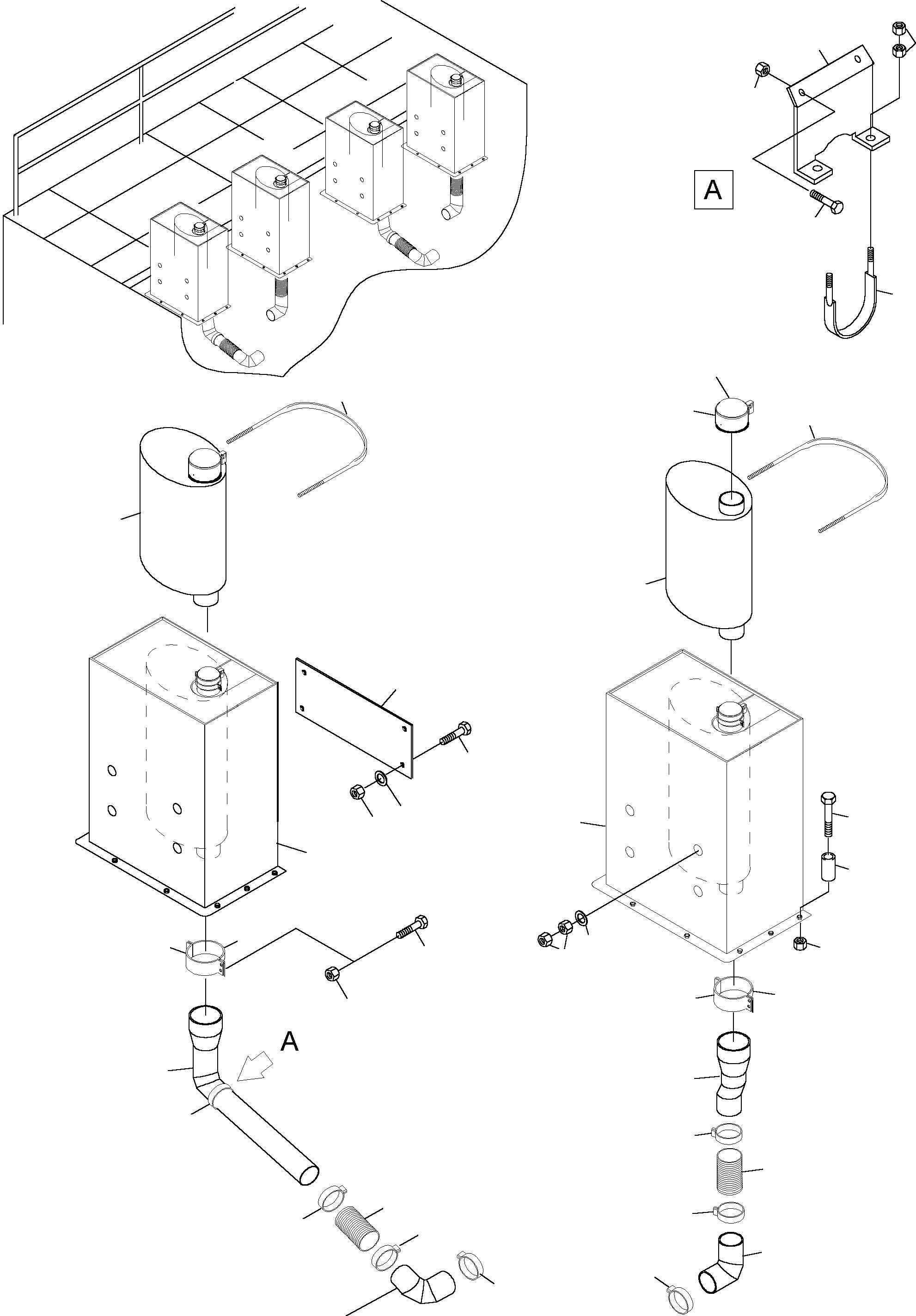 Komatsu parts book diagram for PC5500-6 S/N 15017: EXHAUST SYSTEM