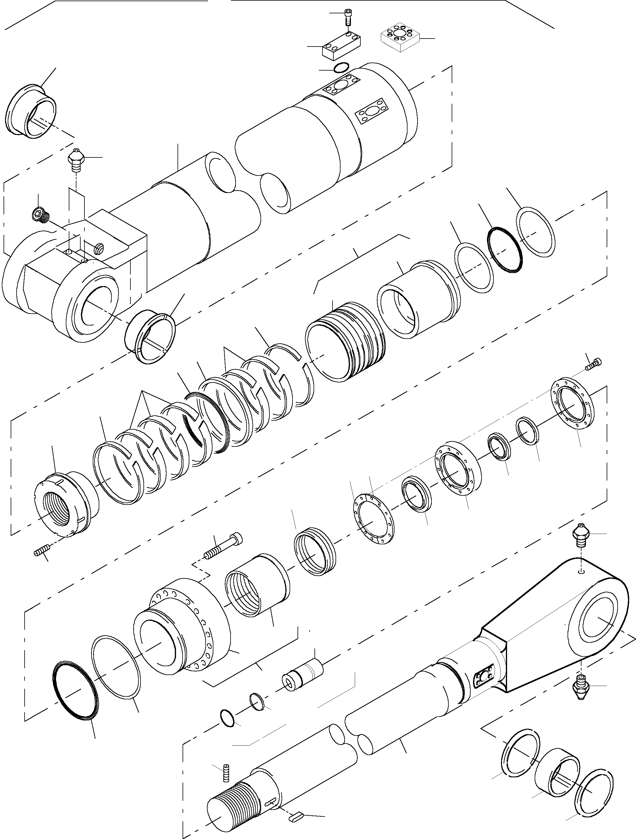 Komatsu parts book diagram for PC5500-6 S/N 15017: HYDRAULIC CYLINDER COLD WEATHER DESIGN -50'C