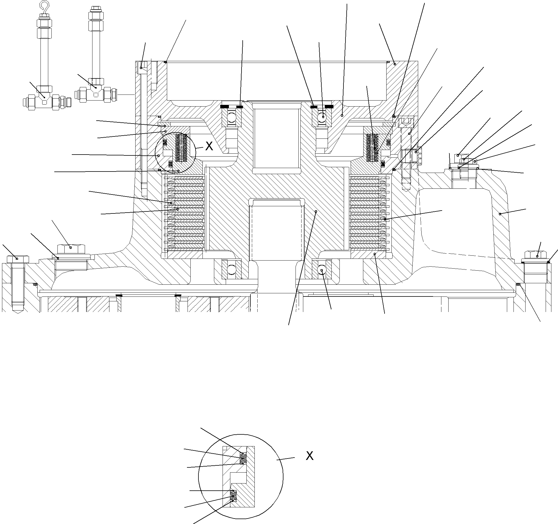 Komatsu parts book diagram for PC5500-6 S/N 15017: SLEW GEARBOX WITH BRAKE