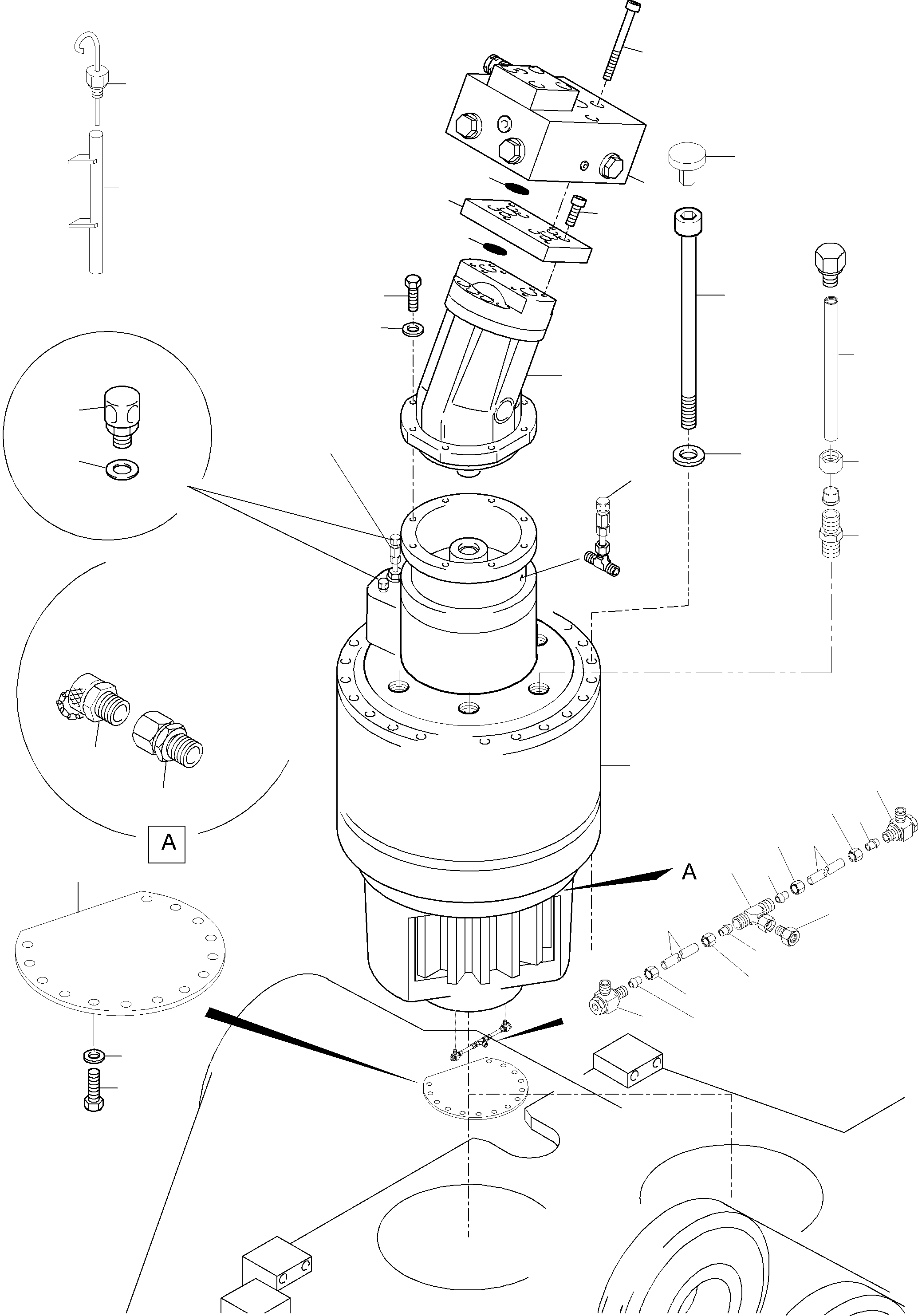 Komatsu parts book diagram for PC5500-6 S/N 15017: SLEW GEAR ARR.