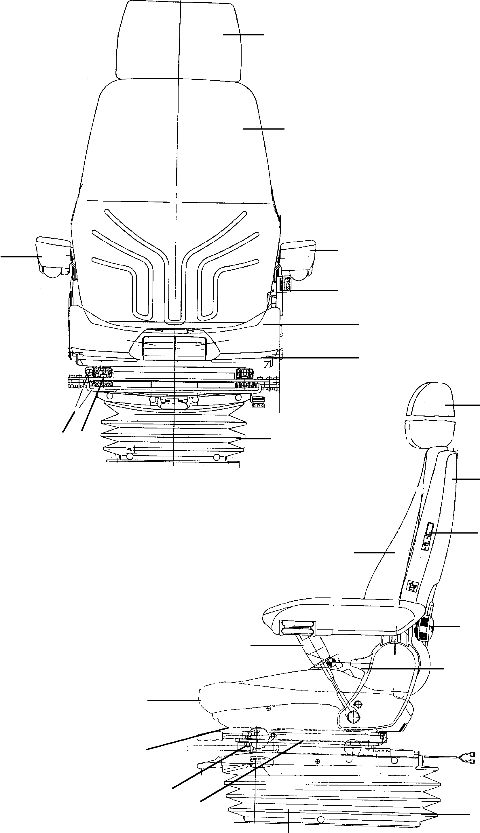 Komatsu parts book diagram for PC5500-6 S/N 15019: OPERATOR'S SEAT