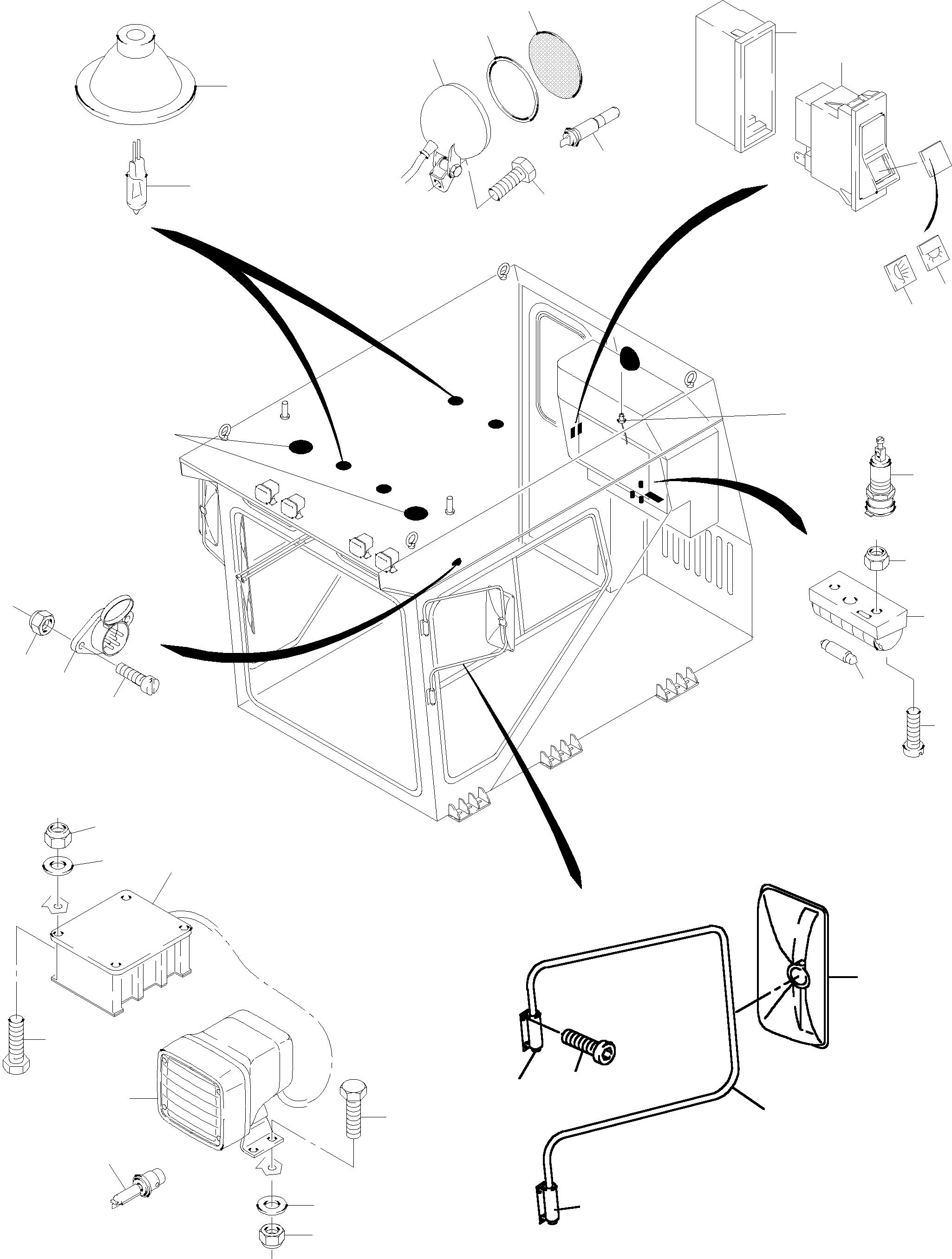Komatsu parts book diagram for PC5500-6 S/N 15019: OPERATOR'S CAB