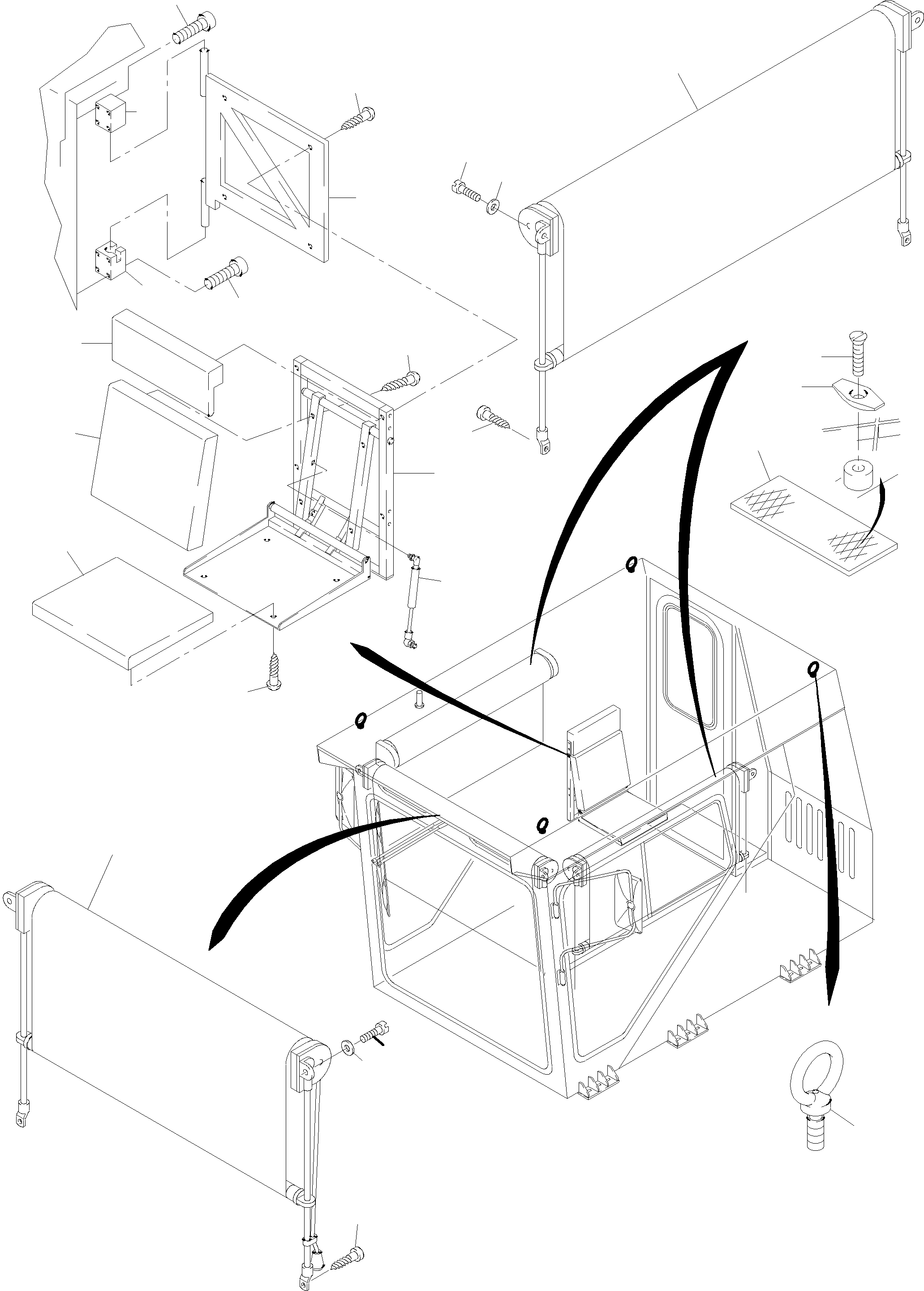 Komatsu parts book diagram for PC5500-6 S/N 15019: OPERATOR'S CAB