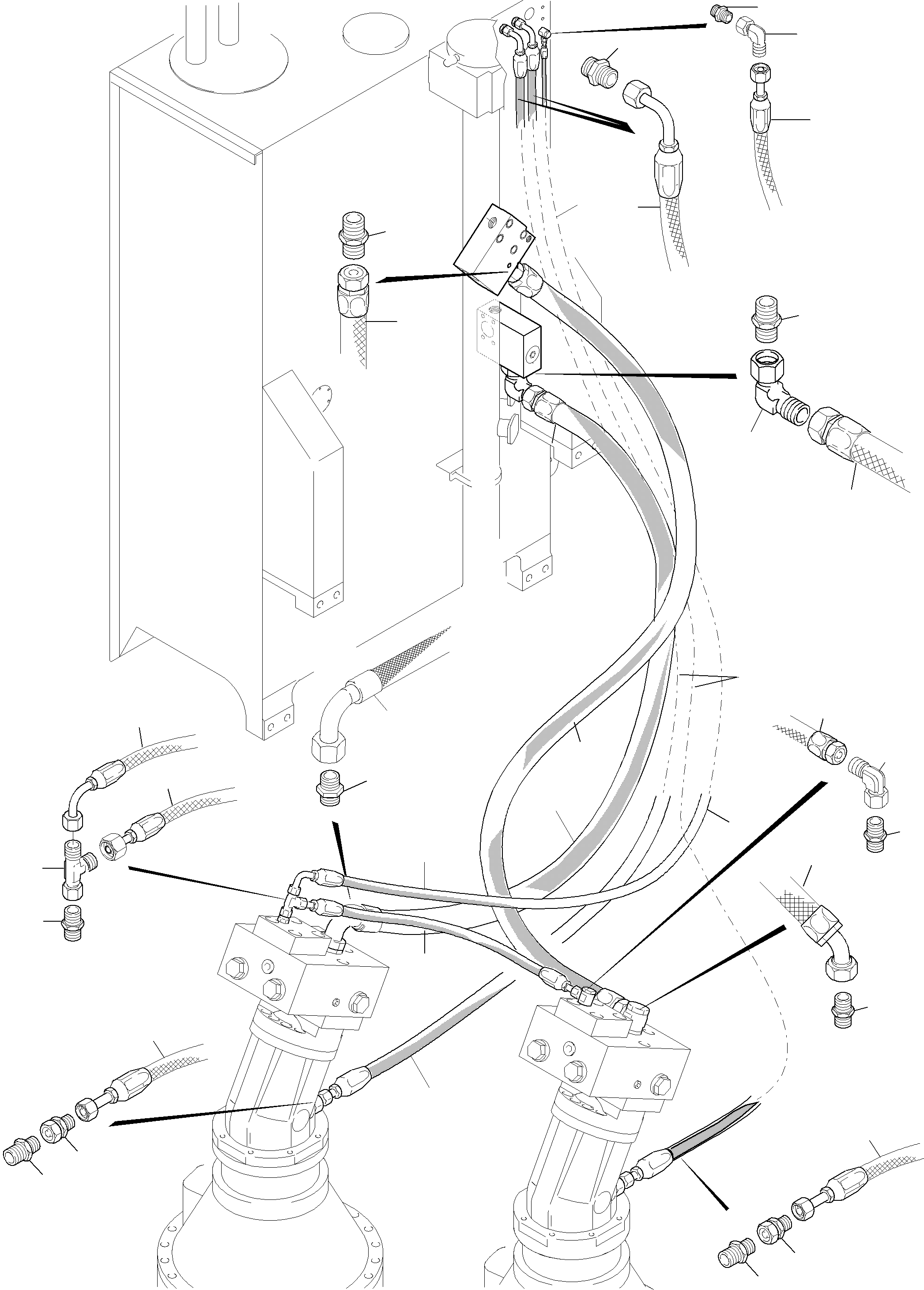 Komatsu parts book diagram for PC5500-6 S/N 15019: TANK LINES - SLEW GEAR
