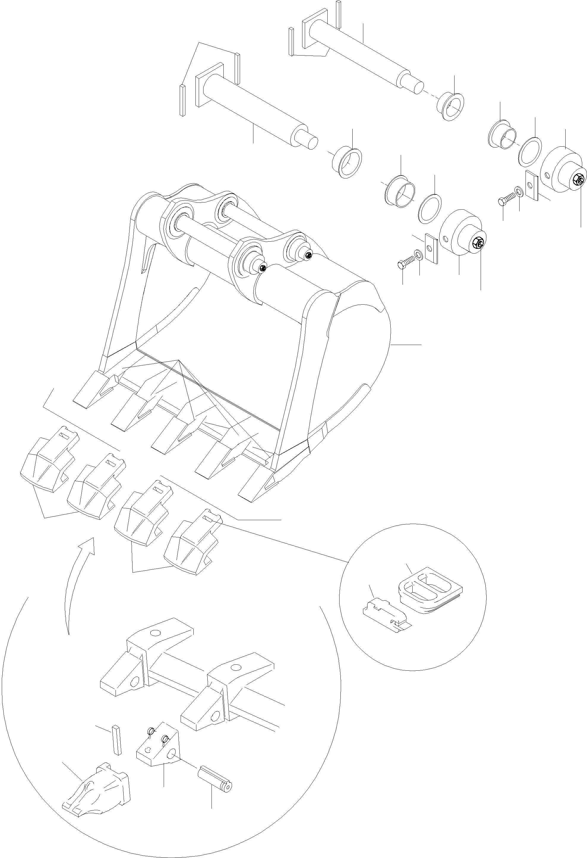 Komatsu parts book diagram for PC5500-6 S/N 15019: BACKHOE 28 CBM
