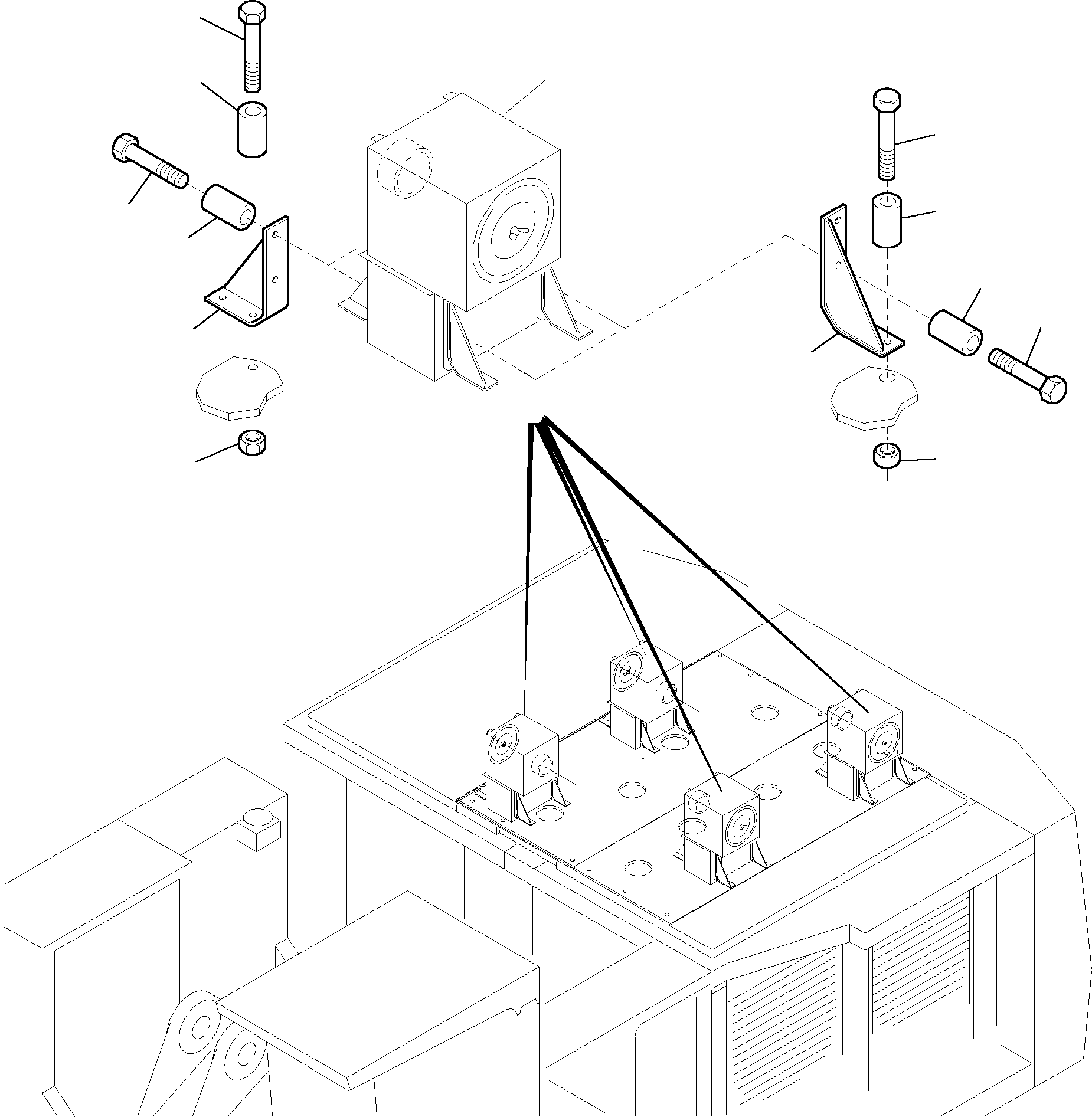 Komatsu parts book diagram for PC5500-6 S/N 15019: AIR CLEANER MOUNTING