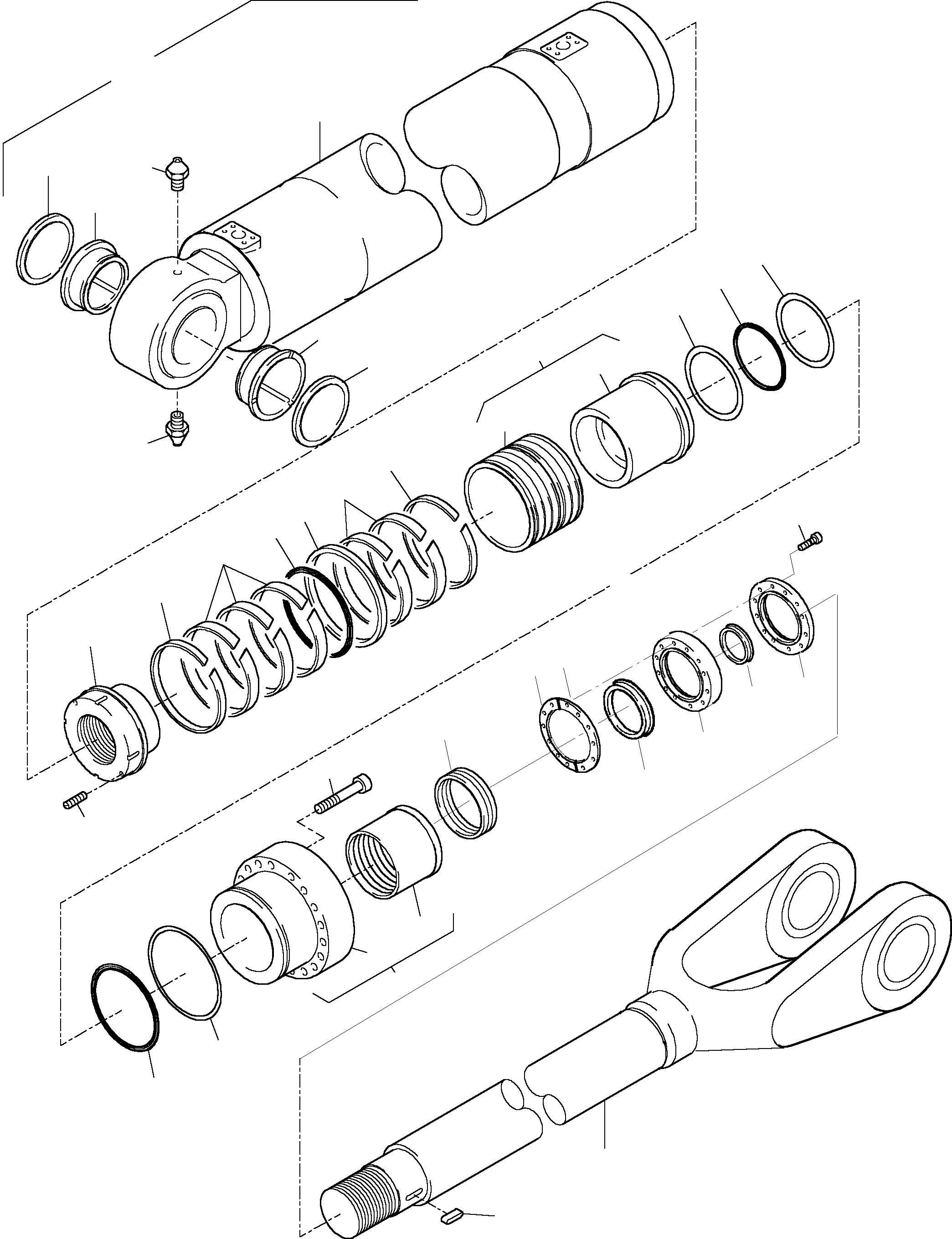 Komatsu parts book diagram for PC5500-6 S/N 15019: HYDRAULIC CYLINDER