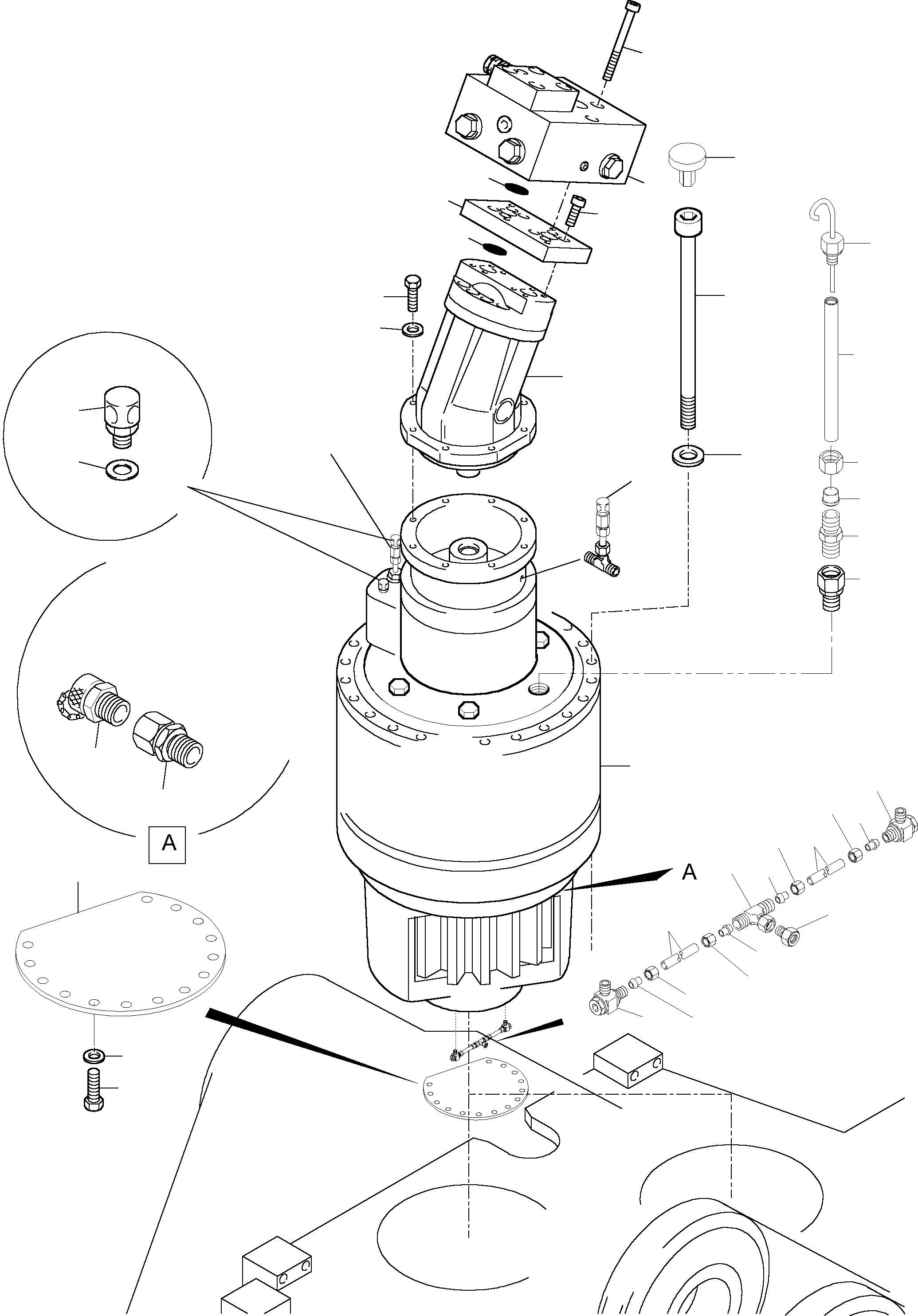 Komatsu parts book diagram for PC5500-6 S/N 15019: SLEW GEAR ARR.
