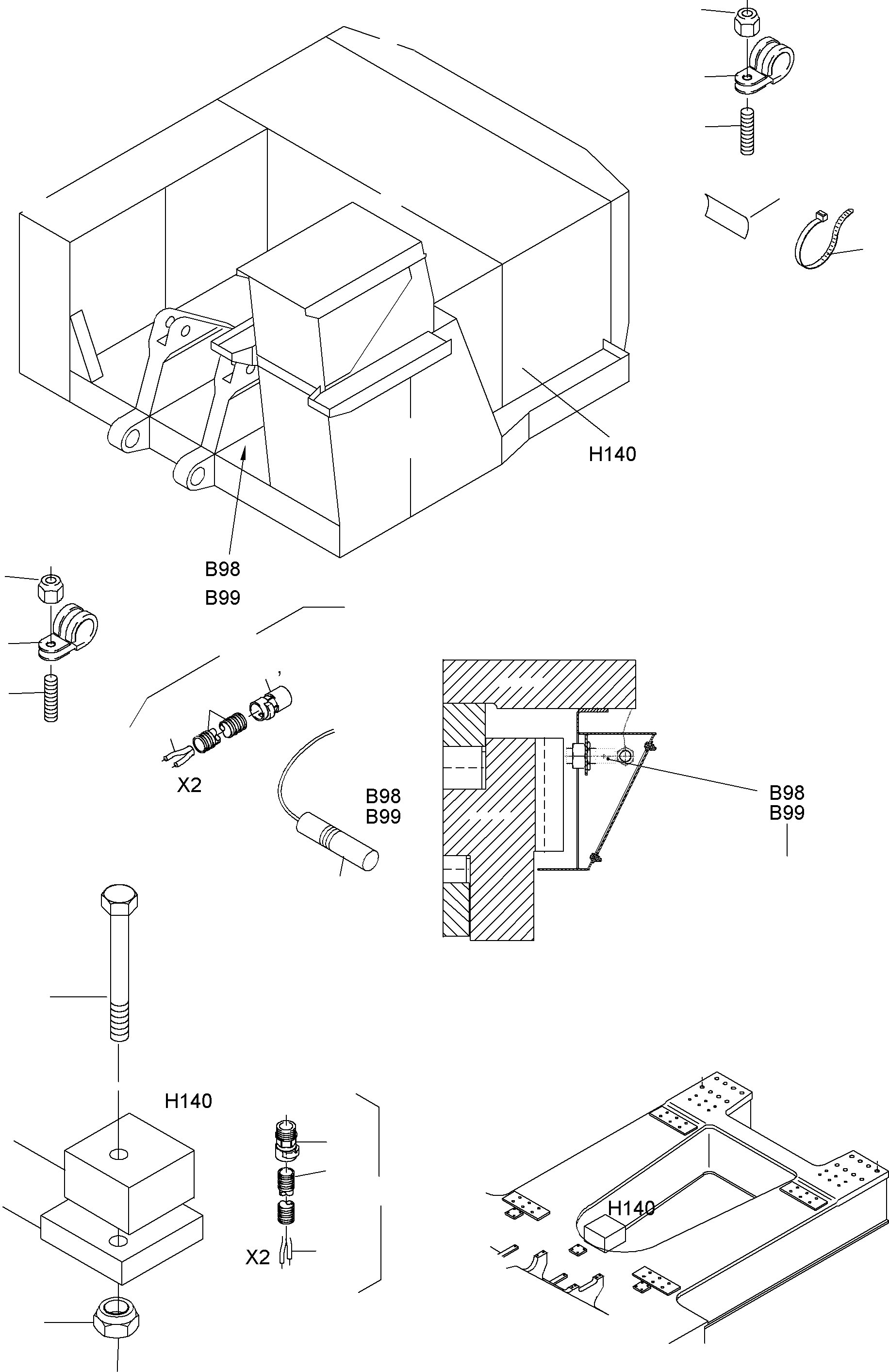 Komatsu parts book diagram for PC5500-6 S/N 15019: ELECT. PARTS - MOVEM. SIGNAL AND SPROCKET SENSOR