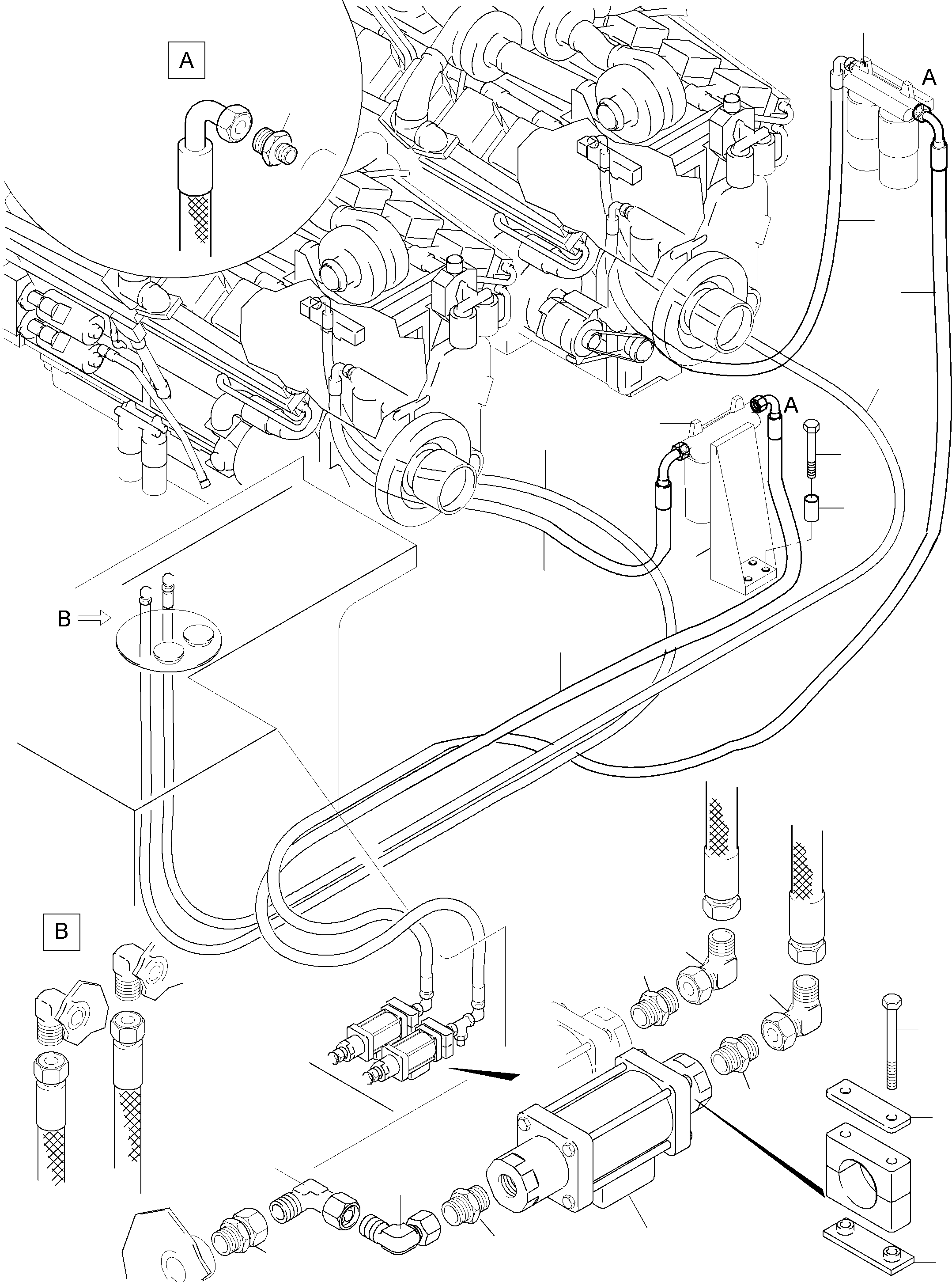 Komatsu parts book diagram for PC5500-6 S/N 15019: FUEL LINES