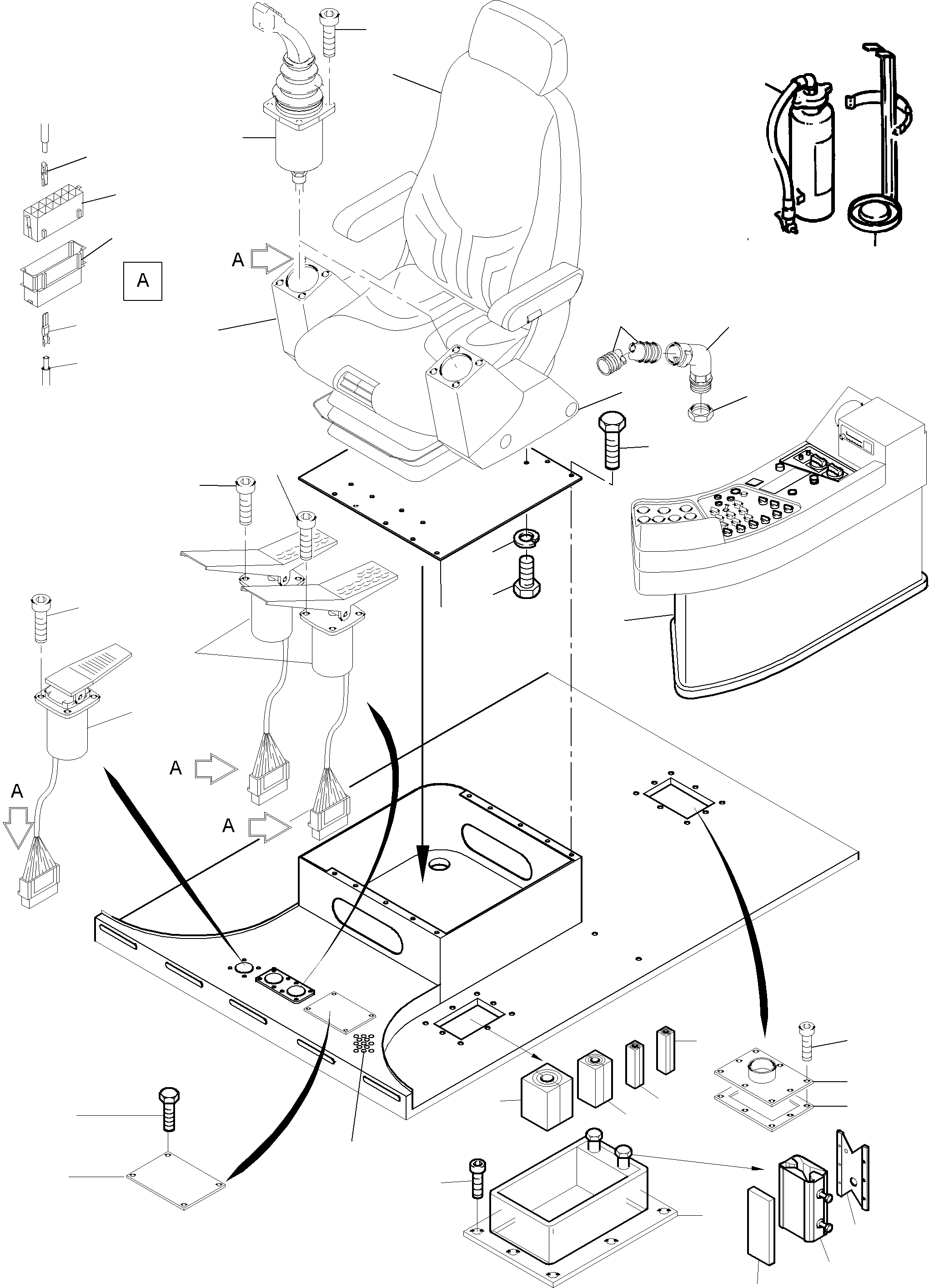 Komatsu parts book diagram for PC5500-6 S/N 15019: OPERATOR'S STAND
