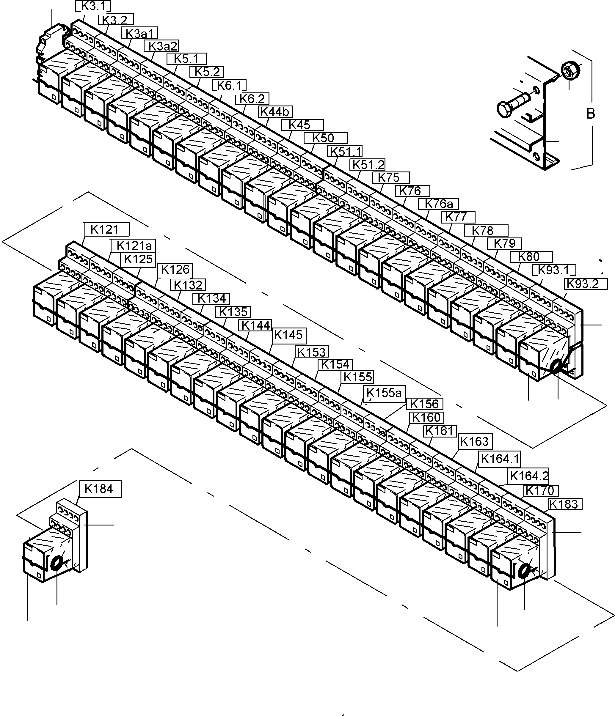 Komatsu parts book diagram for PC5500-6 S/N 15019: SWITCH FRAMING X2