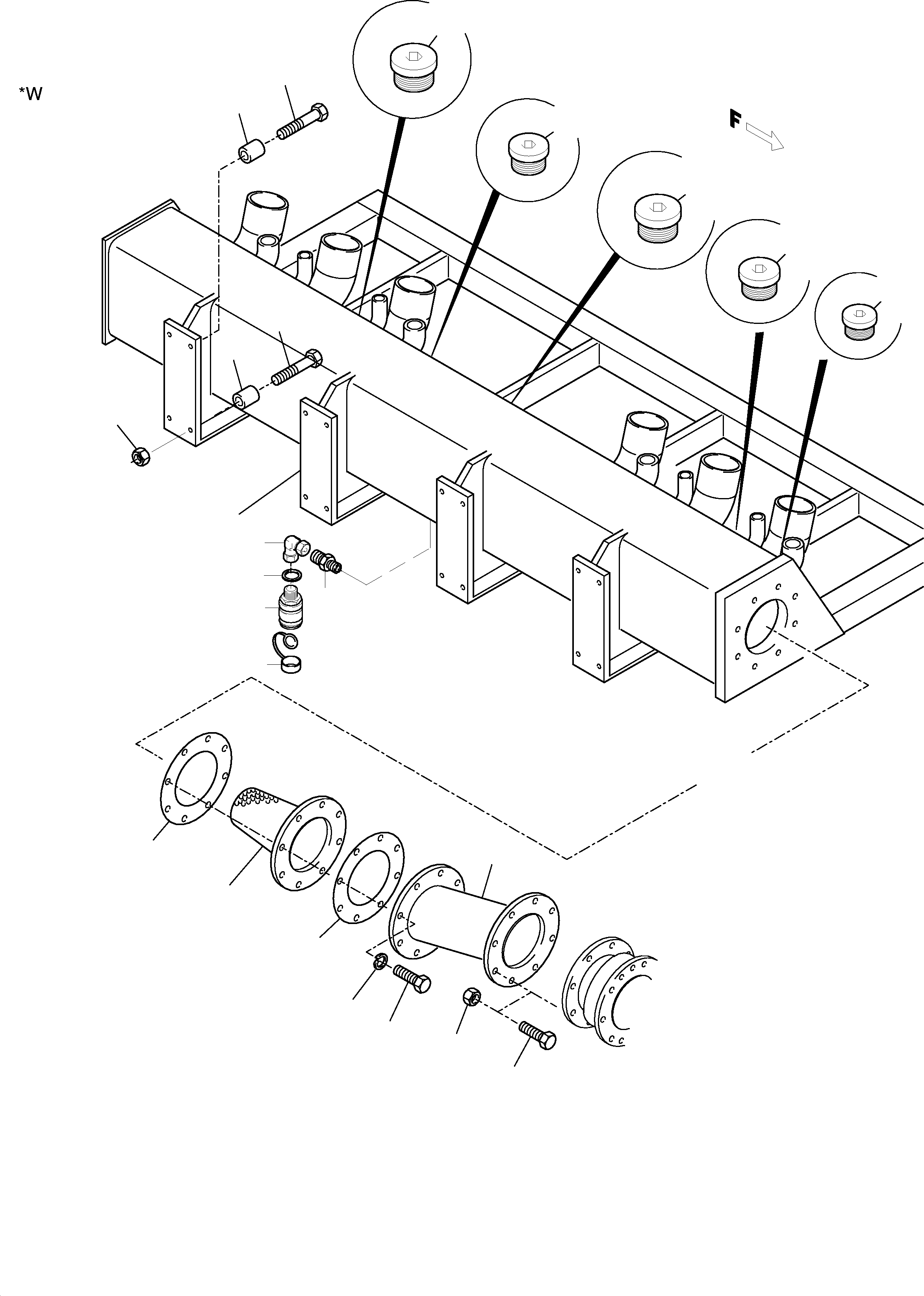 Komatsu parts book diagram for PC5500-6 S/N 15024: SUCTION TANK